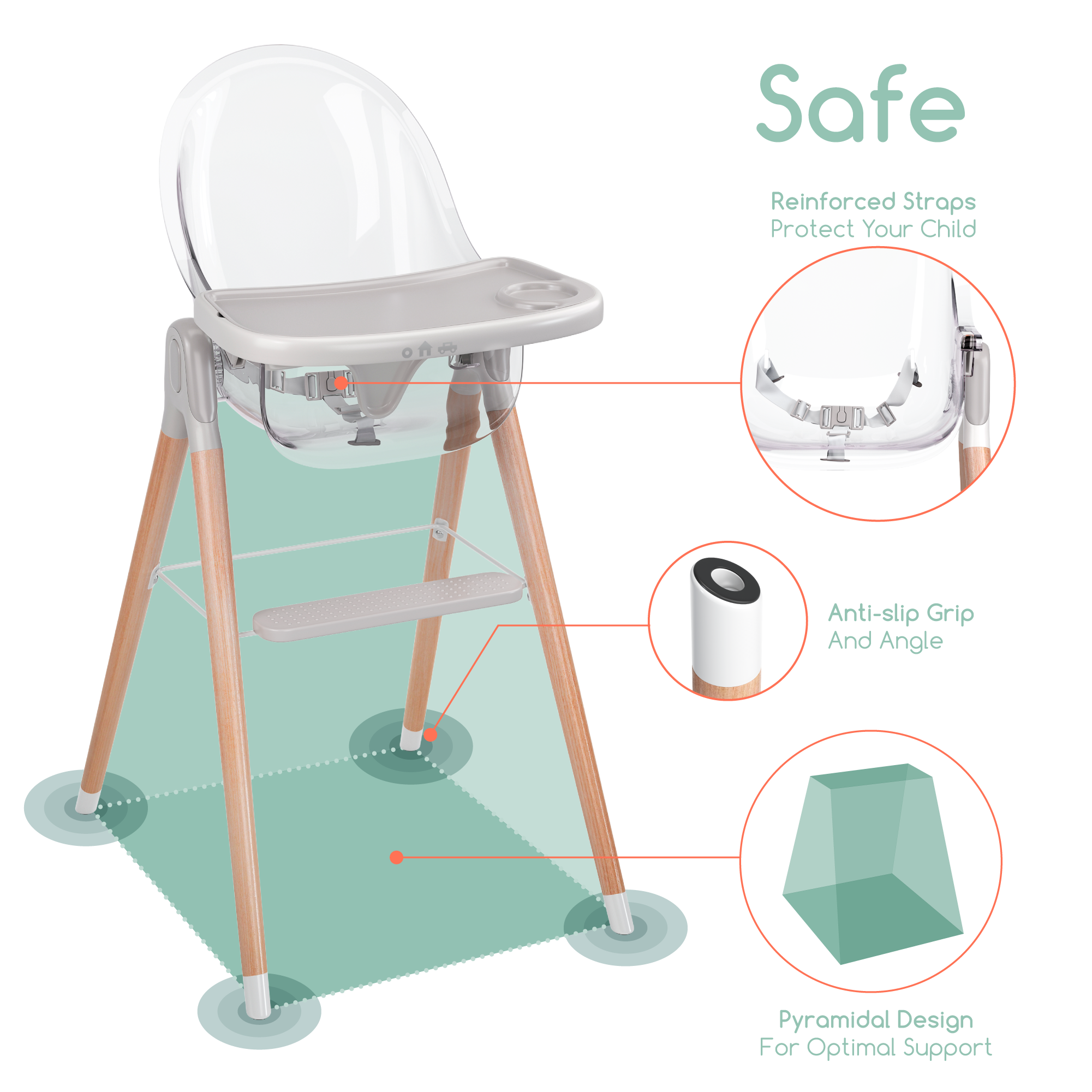Design Pro 6-in-1 Multi-Stage High Chair for Kids