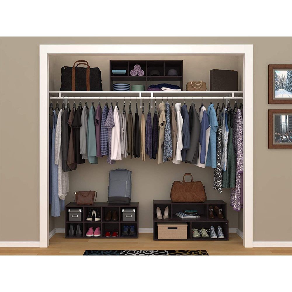 ClosetMaid 508200 Espresso 2-Pack Shelf Organizer with Shoe Rack and Cube Storage