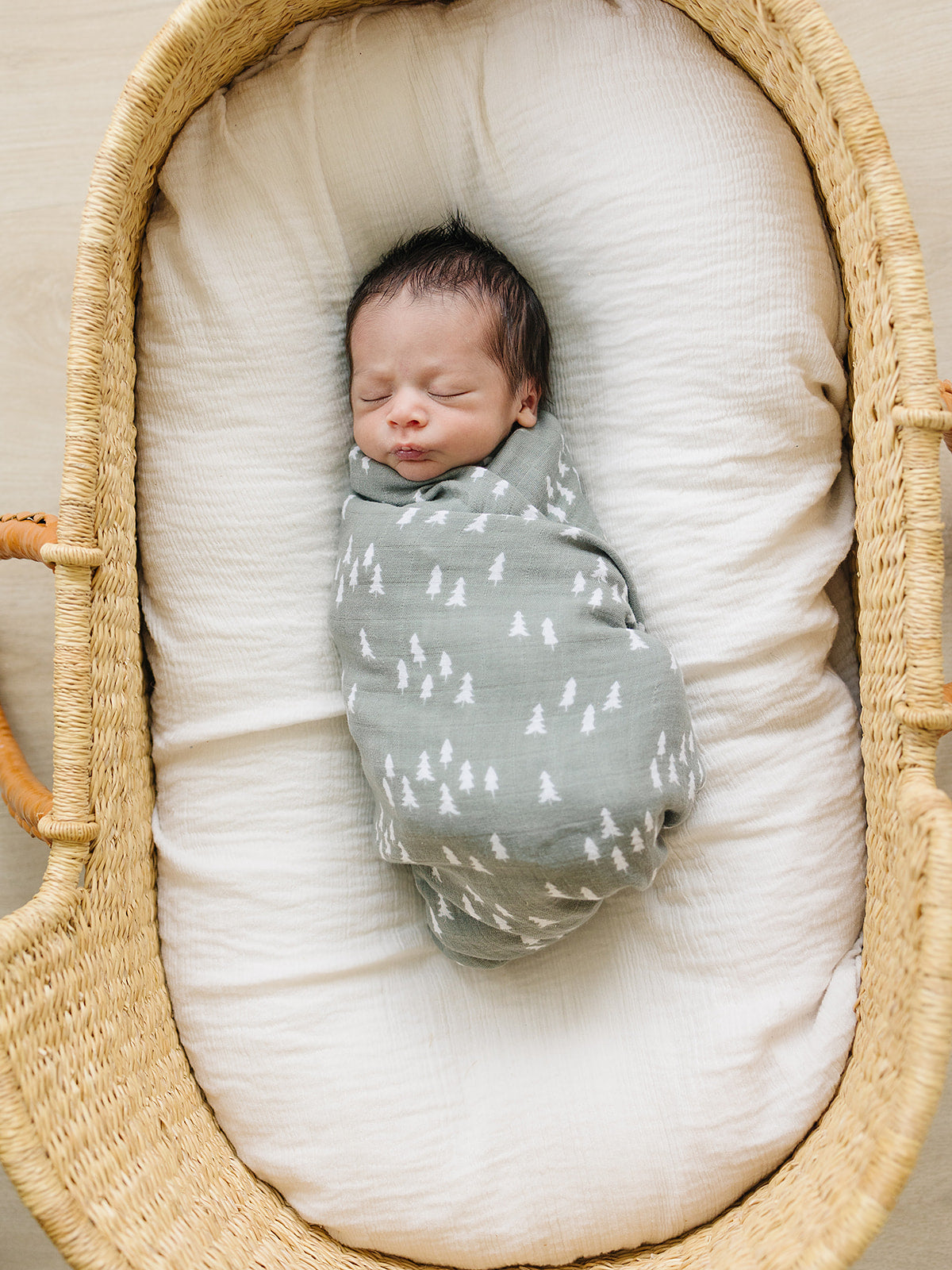 Luxurious Mebie Baby Pines Muslin Swaddle Blanket