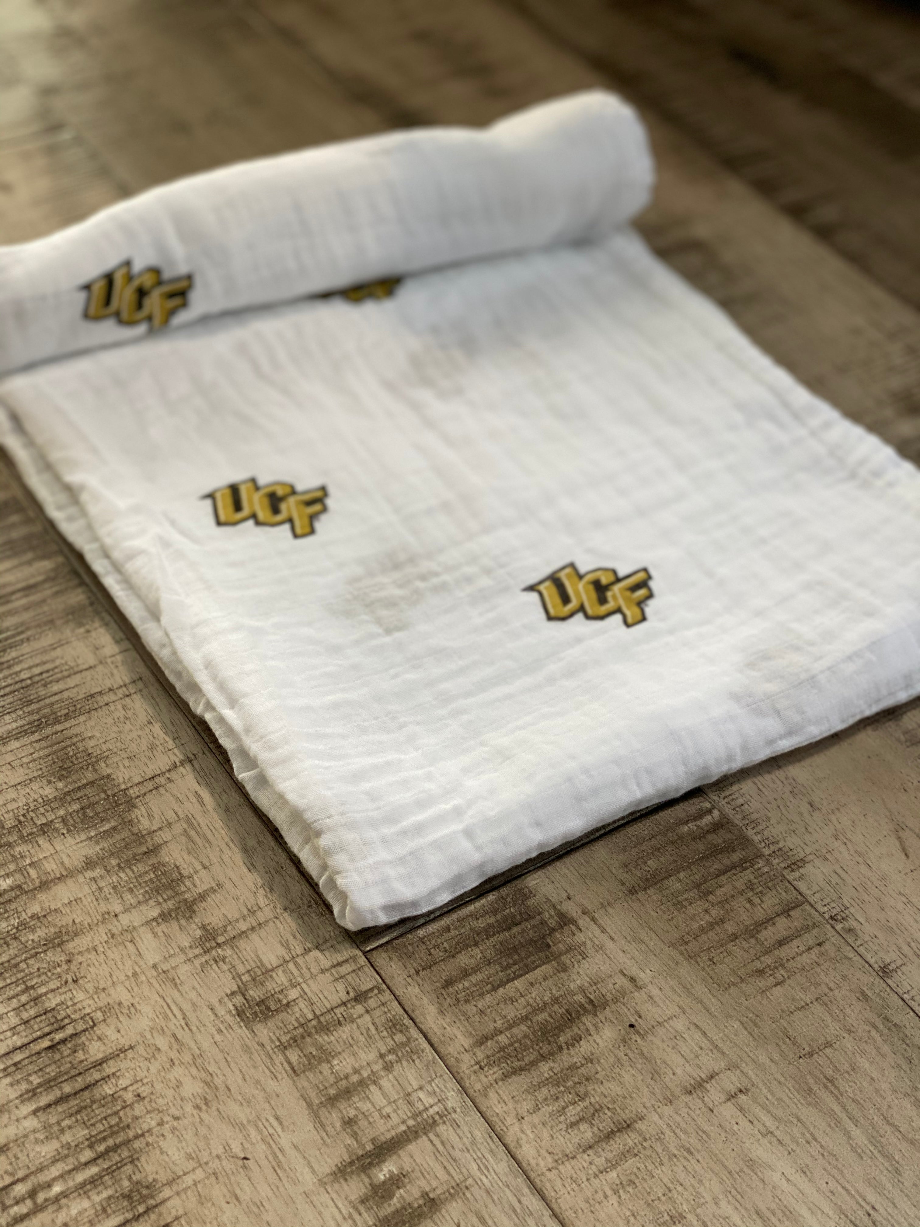 UCF Three Little Anchors Ultra-Soft Cotton Muslin Swaddle Blanket