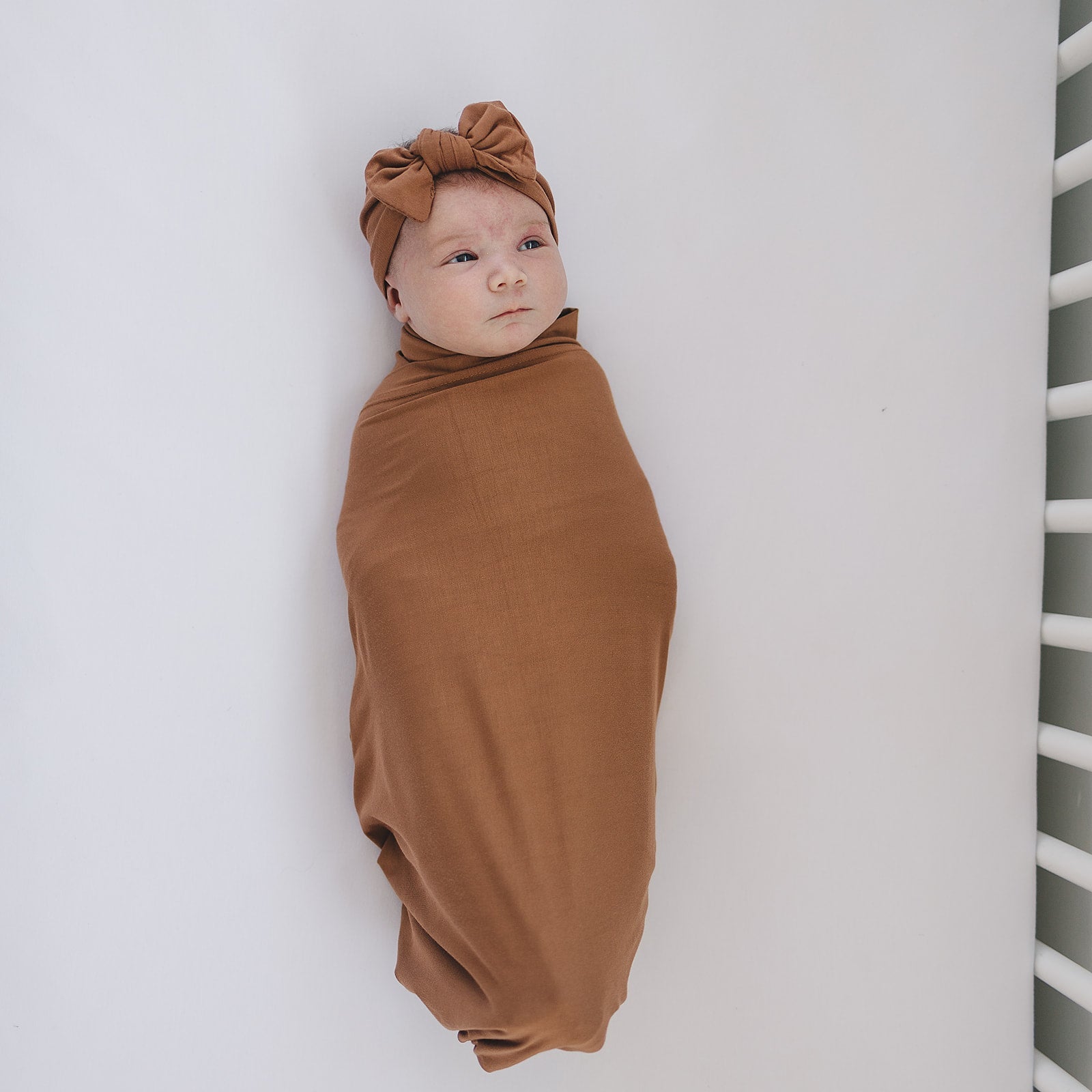 Mebie Baby's Ultra-Soft Rust Bamboo Stretch Swaddle - A Must-Have for Your Little One!