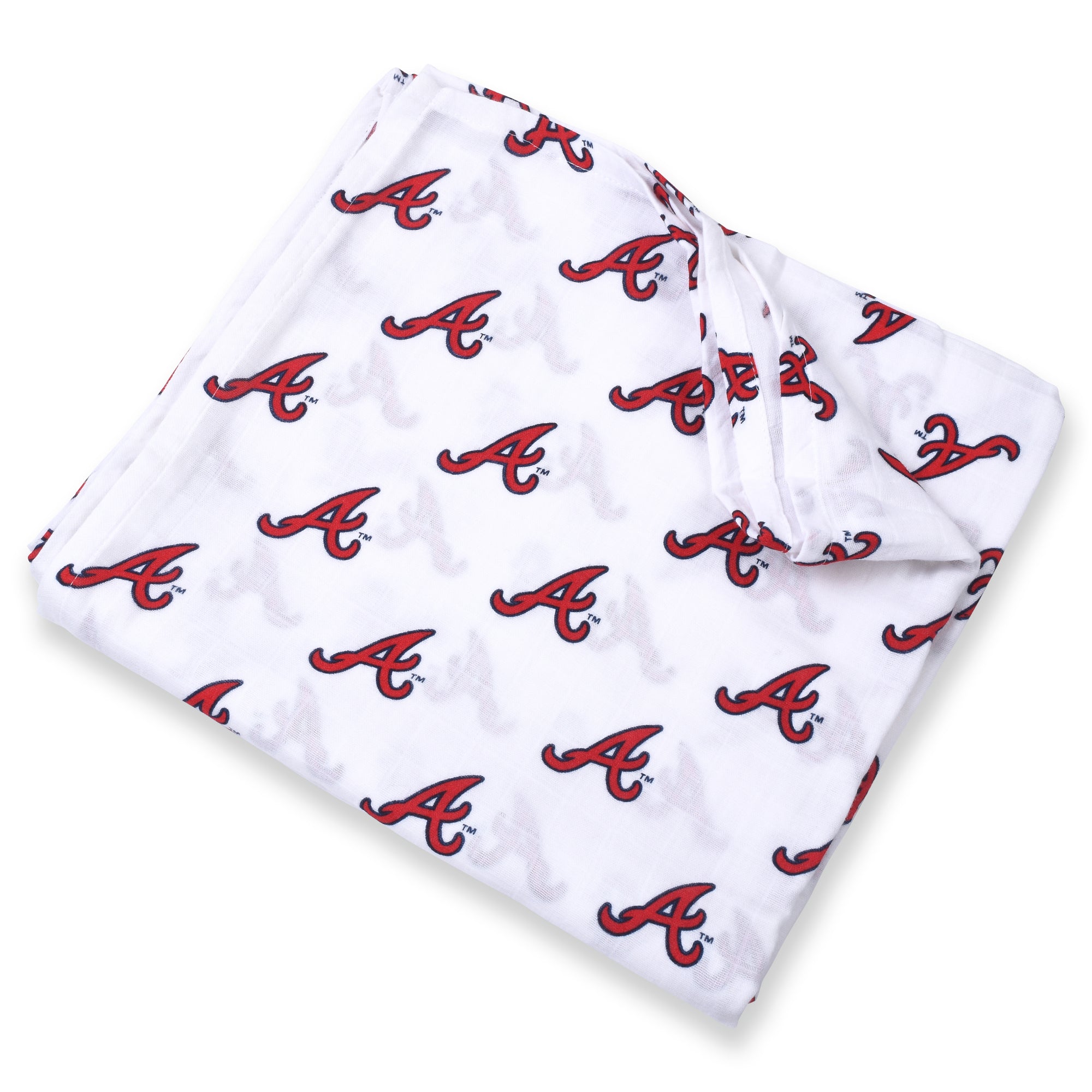 Three Little Anchors Atlanta Braves Cozy Cotton Muslin Swaddle Blanket - A Must-Have for Braves Fans!