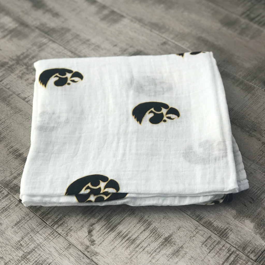 Three Little Anchors Iowa Hawkeyes Swaddle Blanket - Cozy & Comfortable