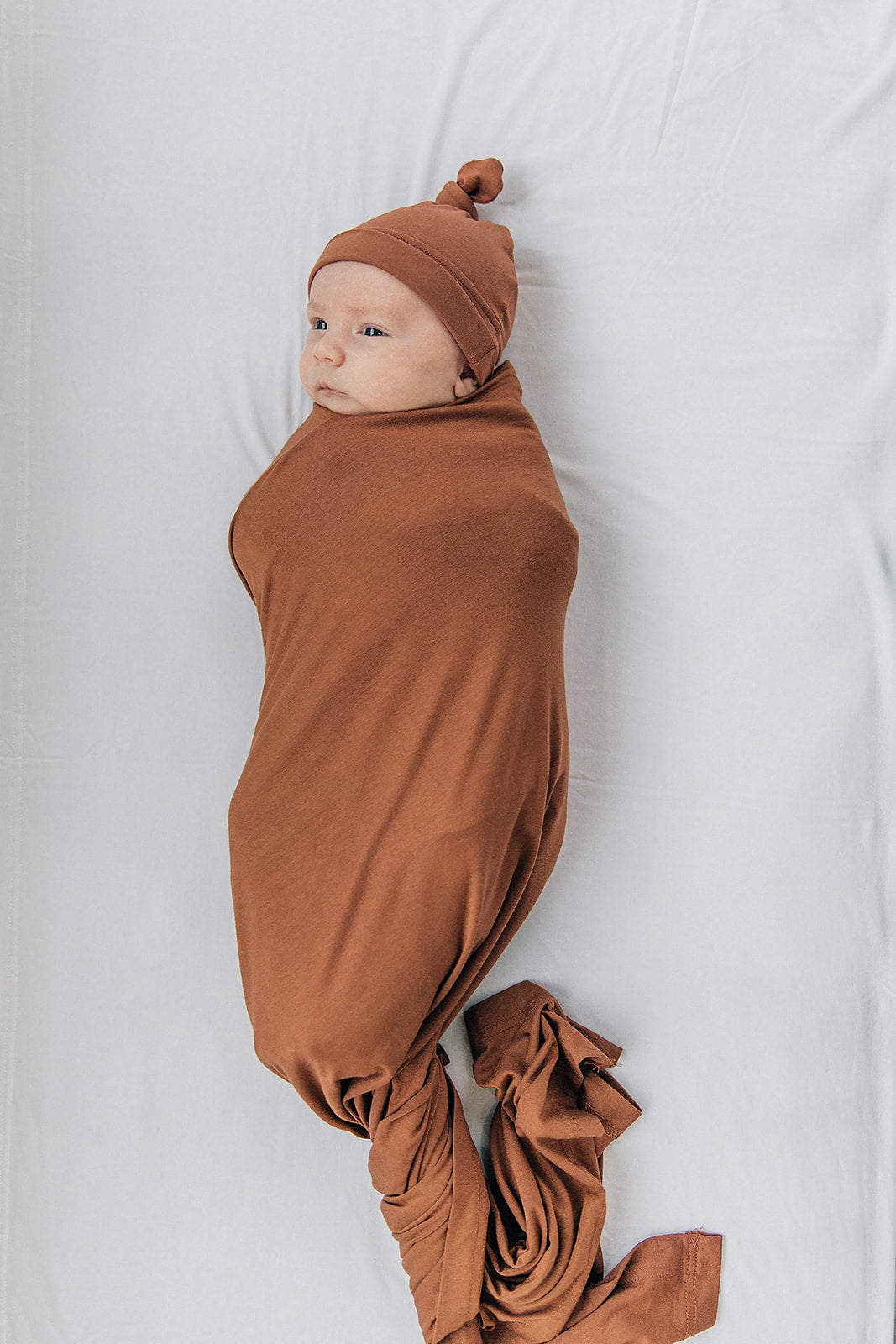 Mebie Baby's Ultra-Soft Rust Bamboo Stretch Swaddle - A Must-Have for Your Little One!