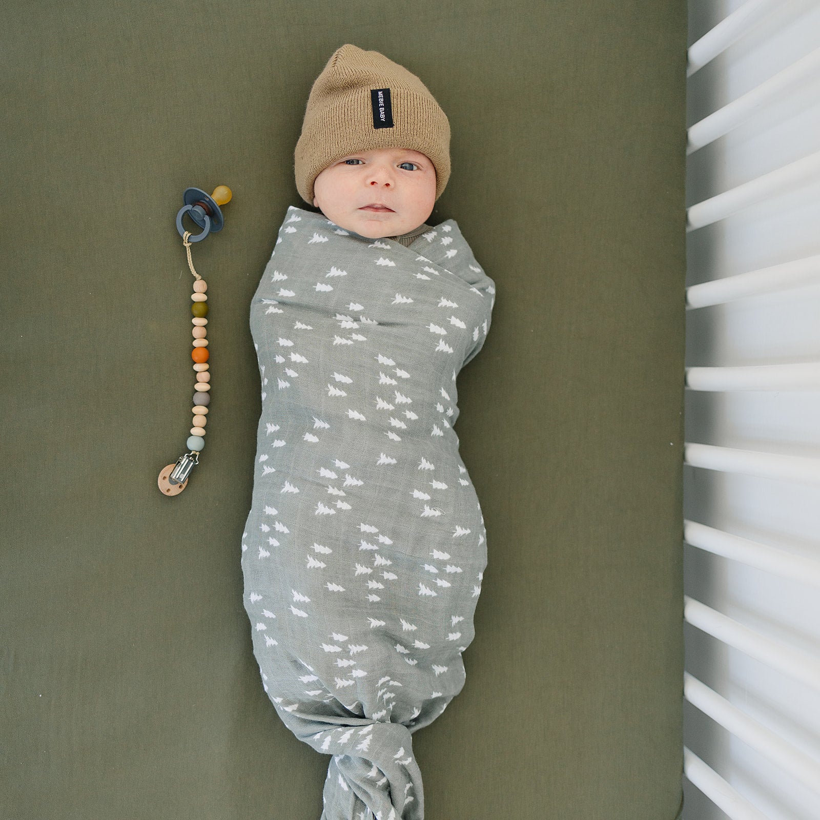 Luxurious Mebie Baby Pines Muslin Swaddle Blanket