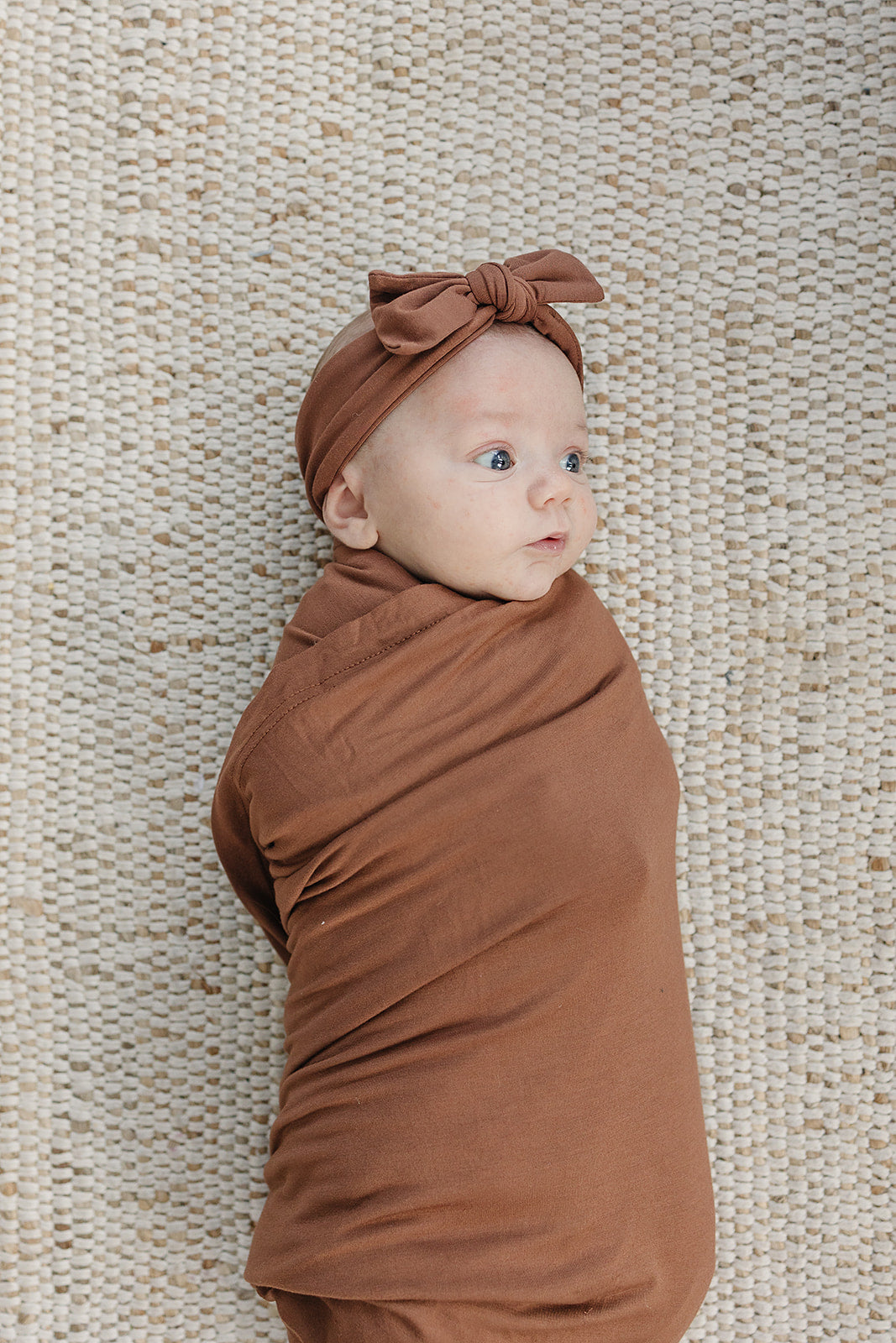 Mebie Baby's Ultra-Soft Rust Bamboo Stretch Swaddle - A Must-Have for Your Little One!