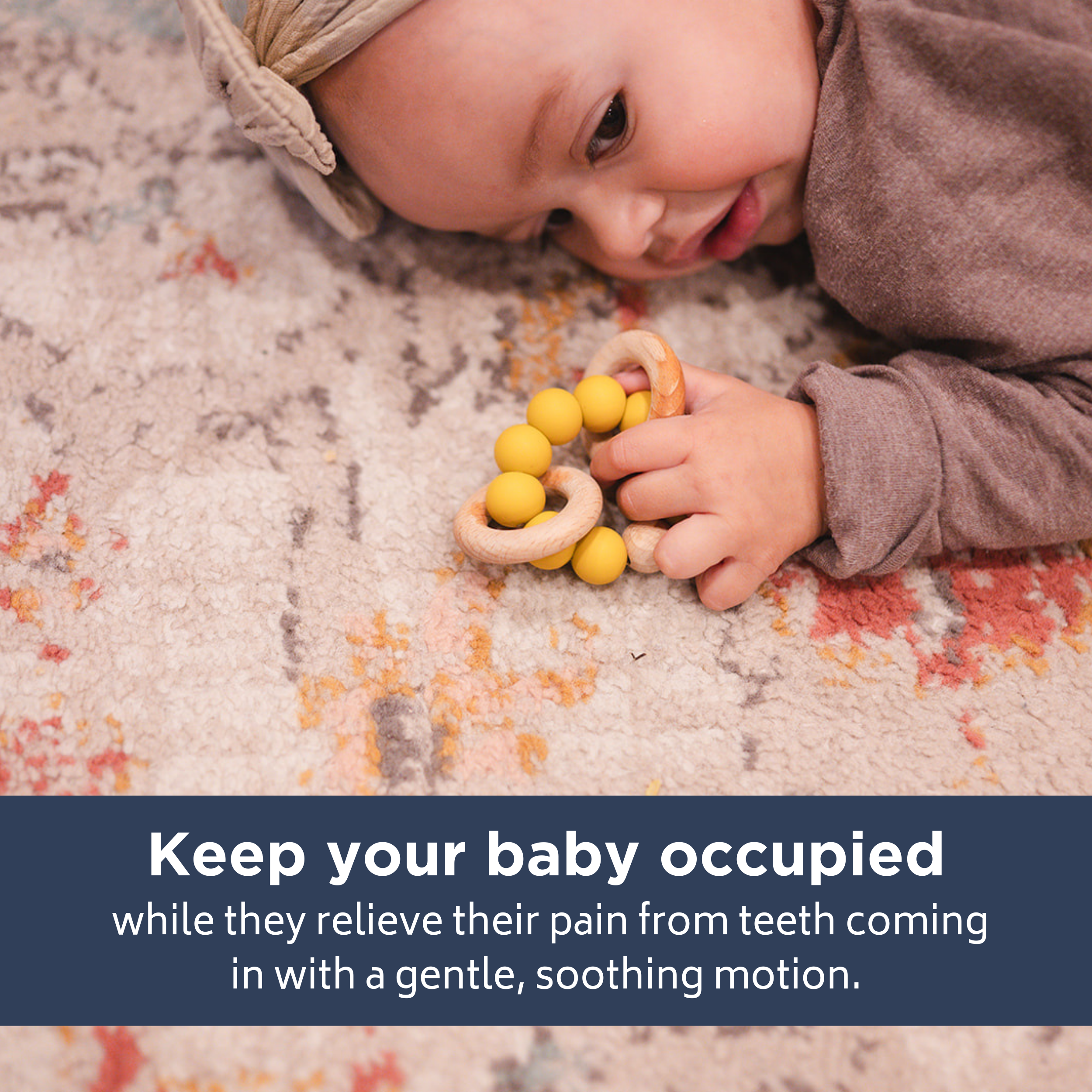 Babeehive Goods Clay Teething Ring - Soothe Your Baby's Teething Pain