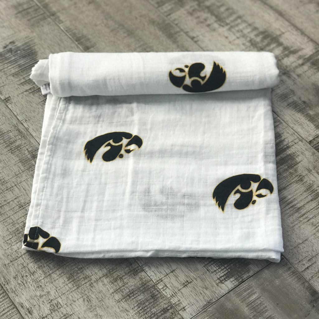 Three Little Anchors Iowa Hawkeyes Swaddle Blanket - Cozy & Comfortable