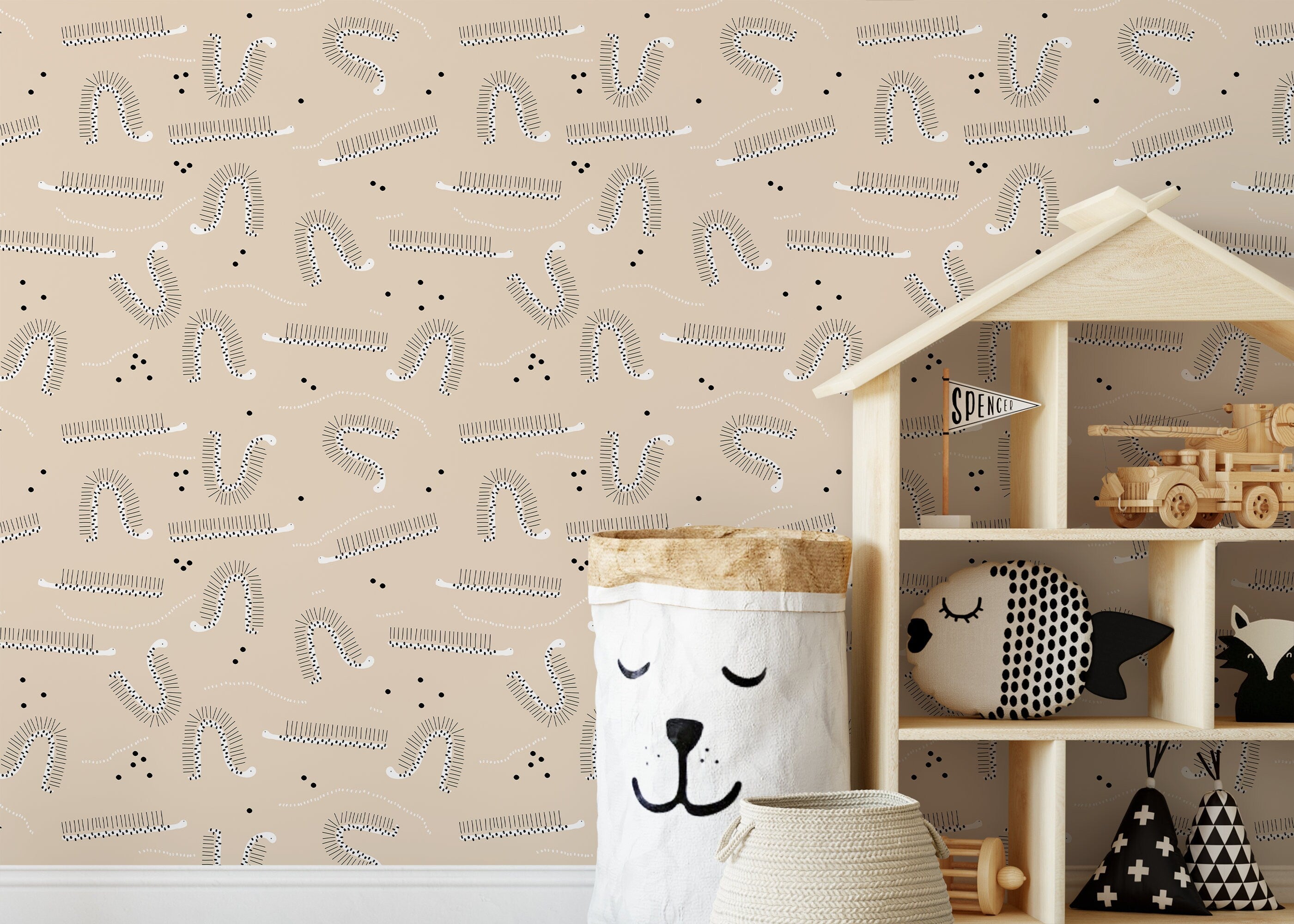 Ondecor Neutral Nursery Peel & Stick Removable Wallpaper - D406: Transform Your Nursery with Style