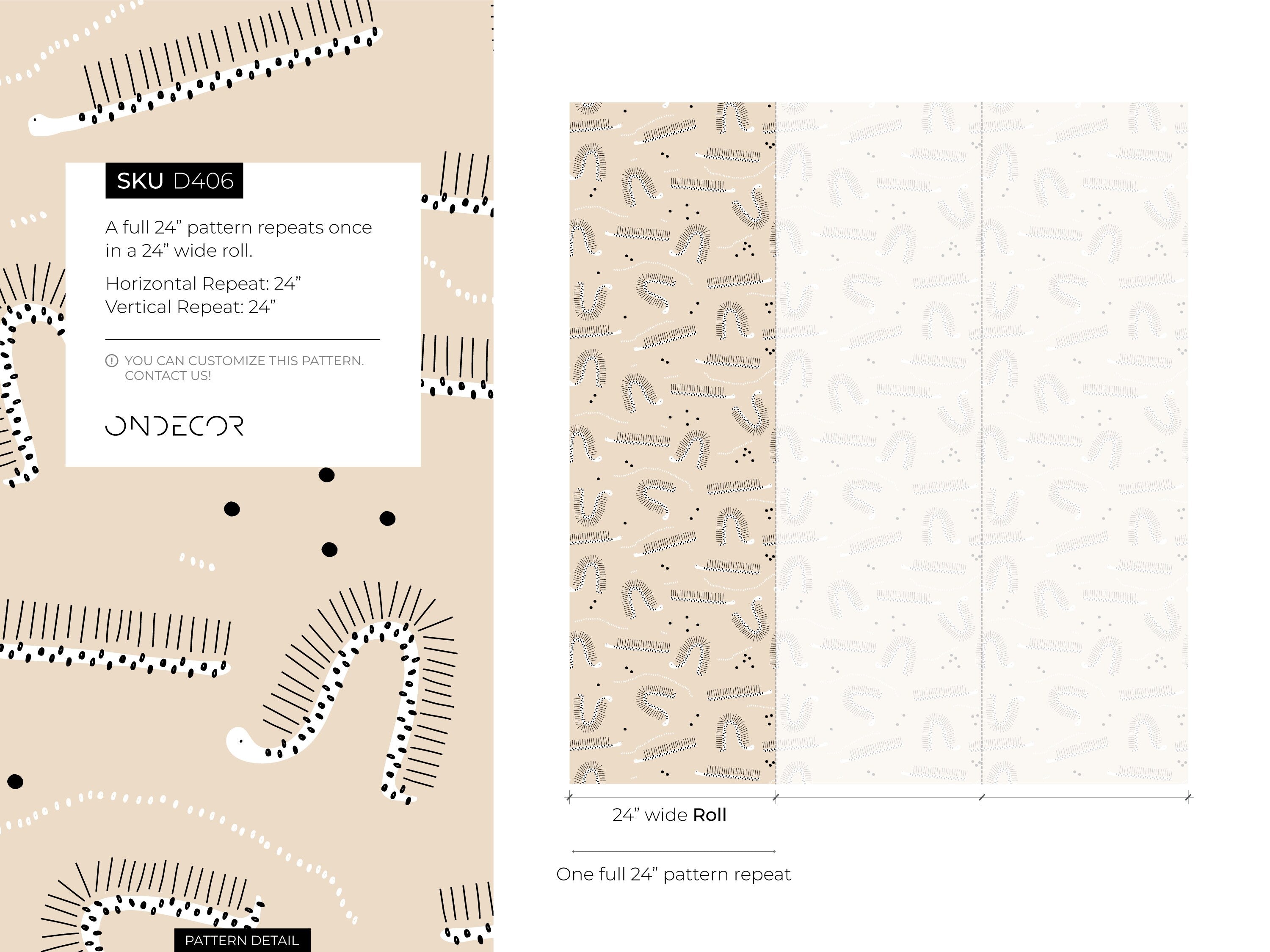 Ondecor Neutral Nursery Peel & Stick Removable Wallpaper - D406: Transform Your Nursery with Style