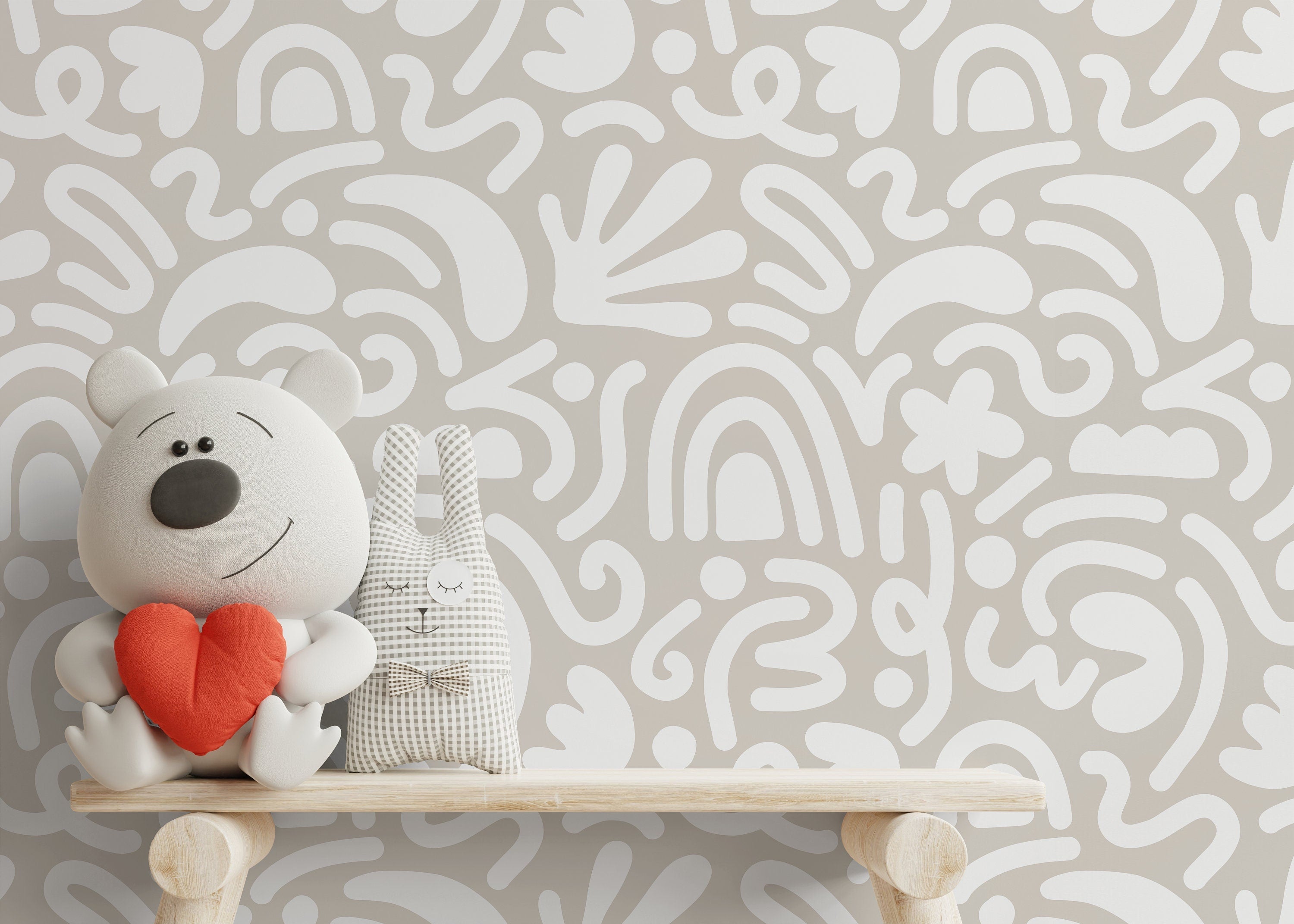 Ondecor Neutral Matisse Style Peel & Stick Removable Wallpaper - Transform Your Room Decor