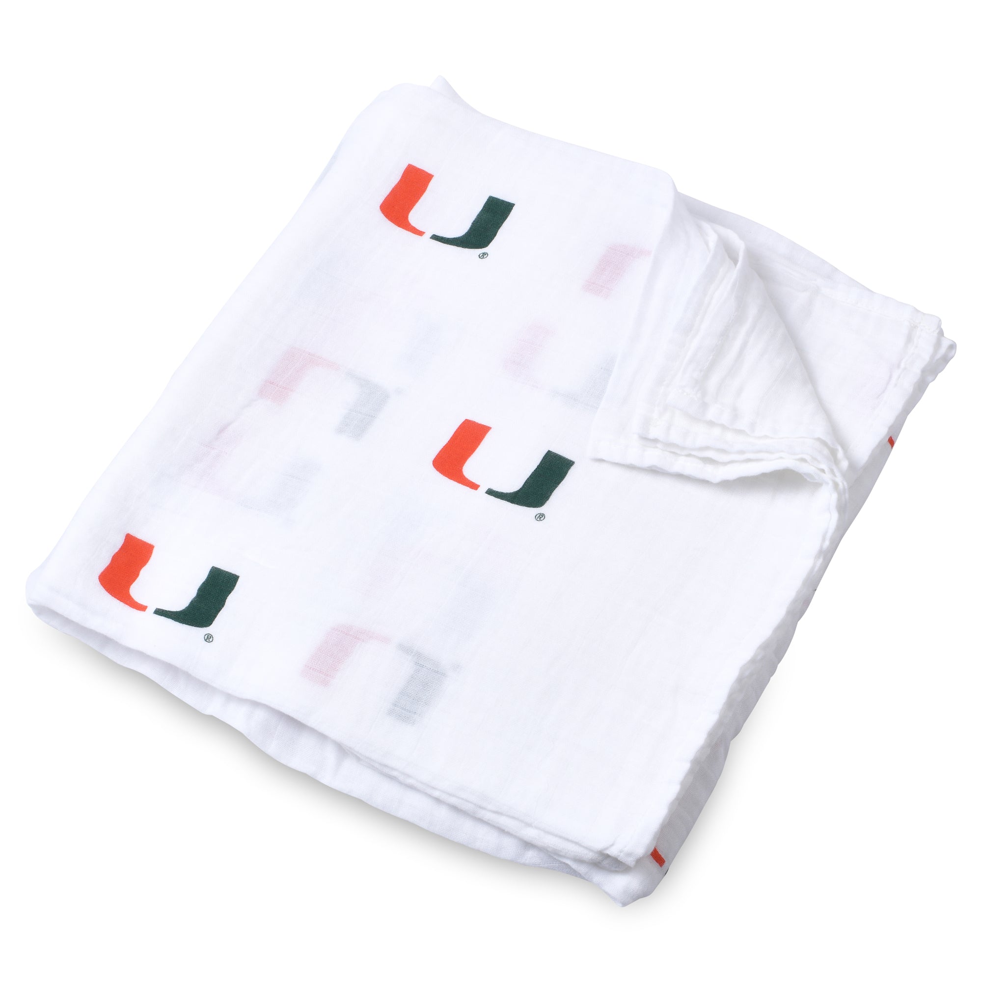 Three Little Anchors Miami Hurricanes 100% Cotton Muslin Swaddle Blanket