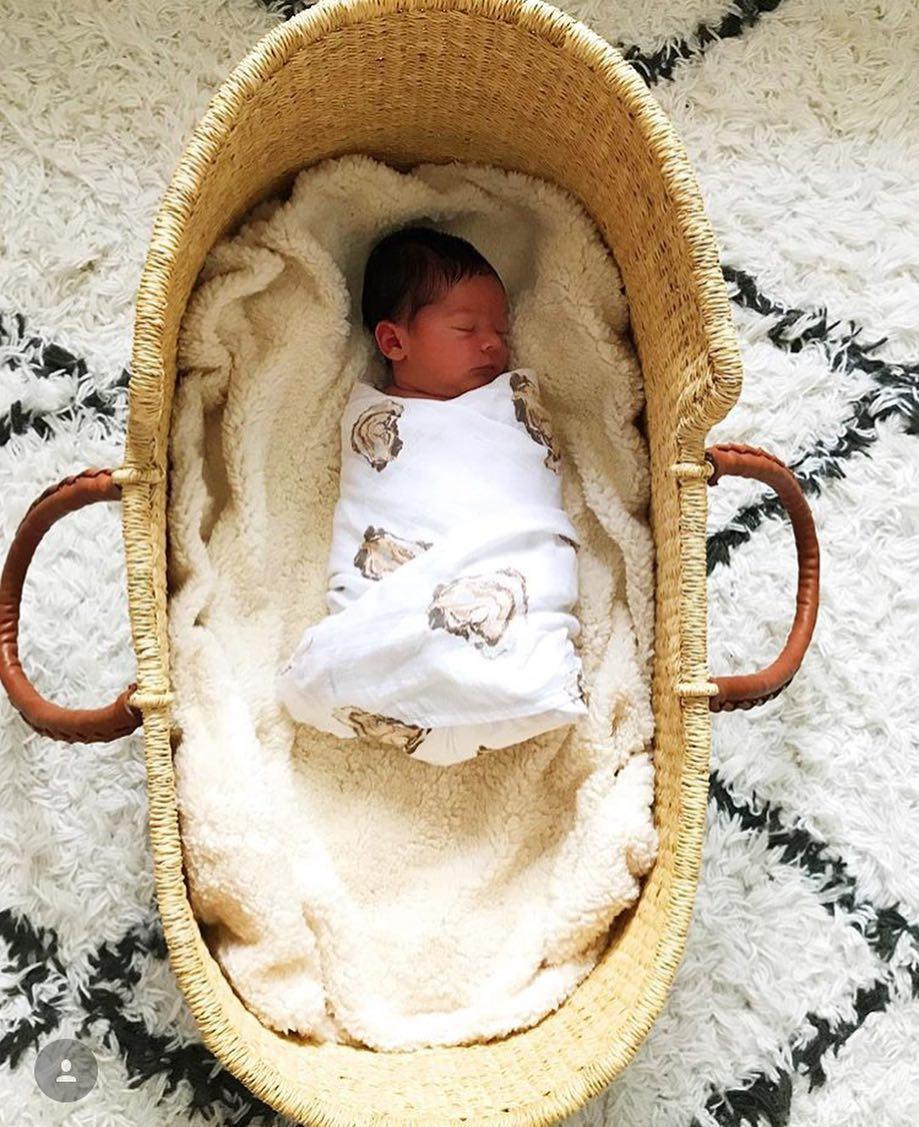 Little Hometown Gift Set: Adorable Oyster Baby Muslin Swaddle Blanket and Burp Cloth/Bib Combo - Save 10%!