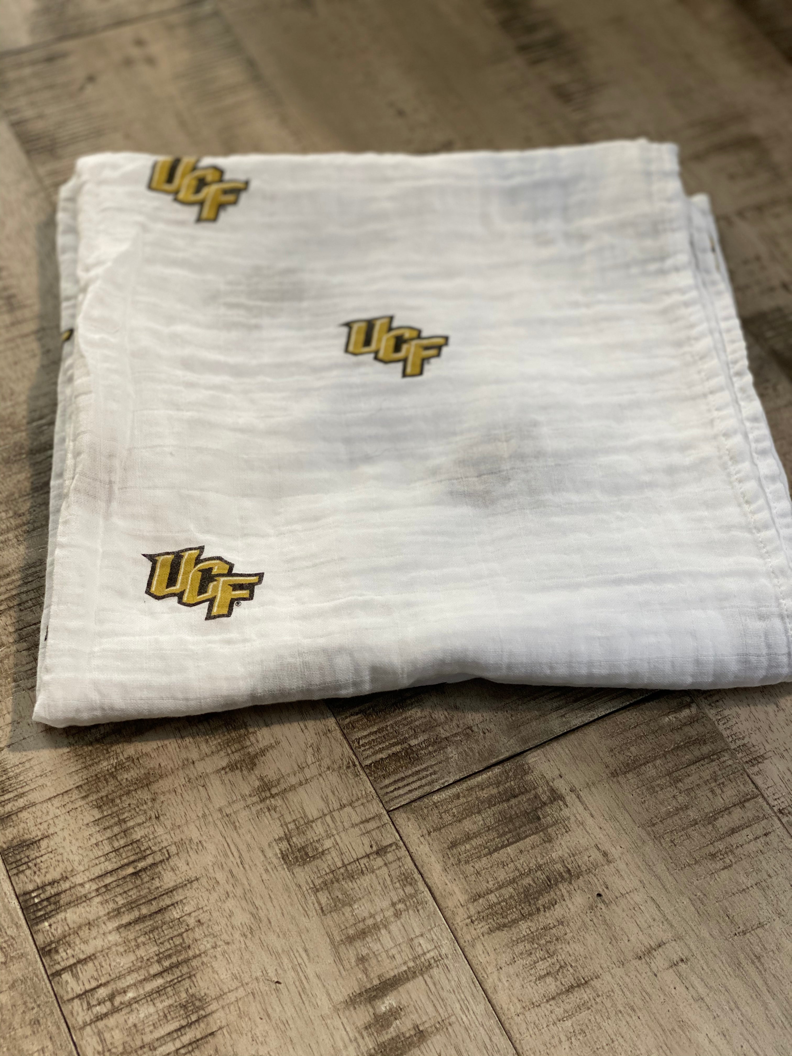 UCF Three Little Anchors Ultra-Soft Cotton Muslin Swaddle Blanket