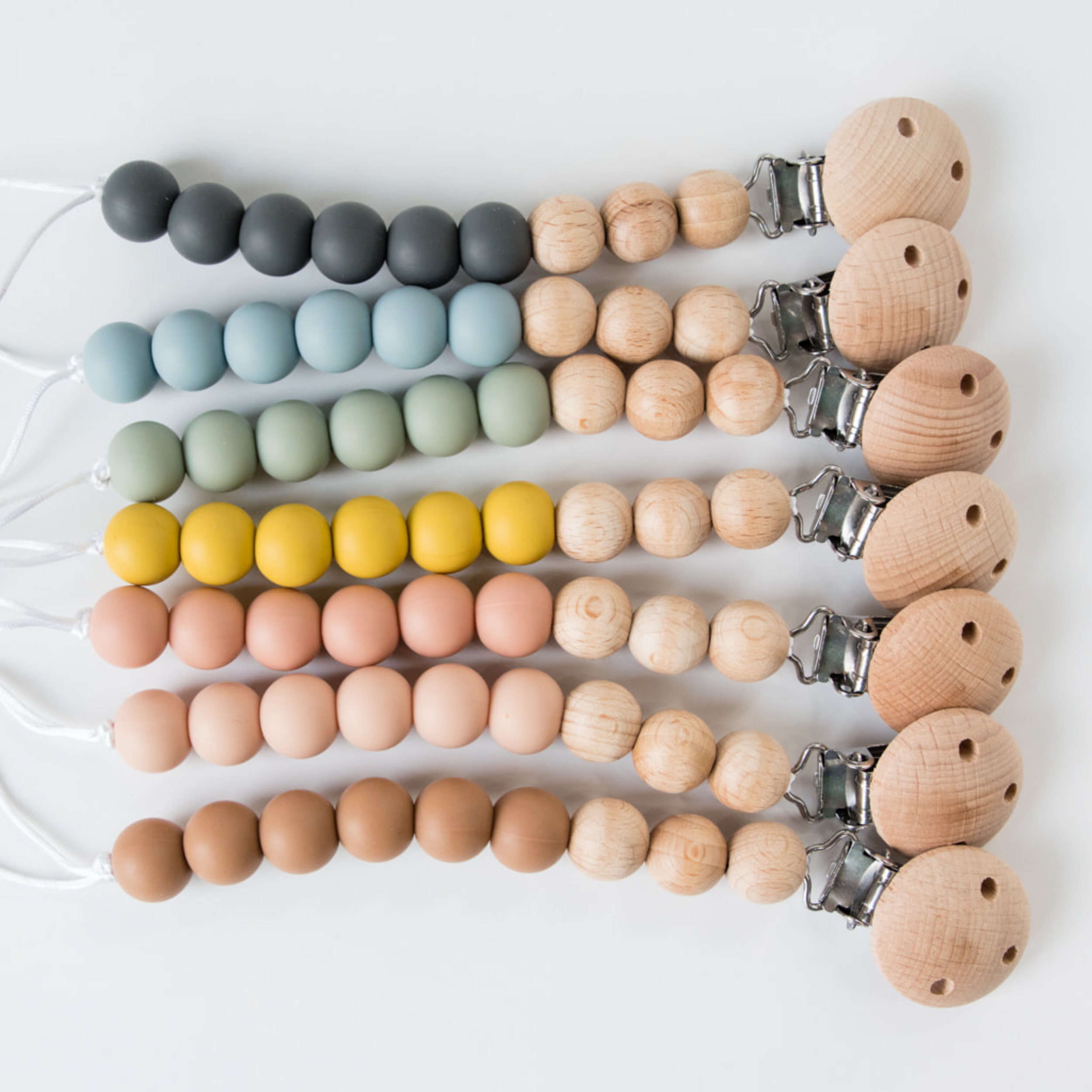 Babeehive Goods Apricot Beaded Pacifier Clip - Keep Baby's Binky Close!