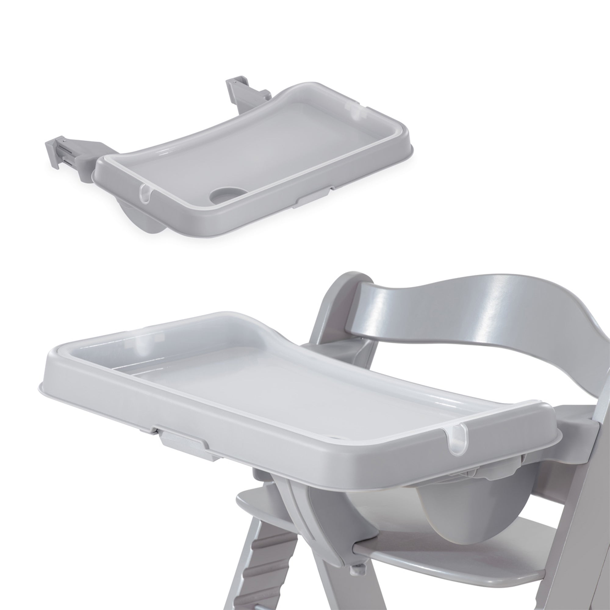 Hauck Alpha+/Beta+ Wooden High Chair Tray Table & Deluxe Grey Seat Cushion Pad - Make Mealtime Special