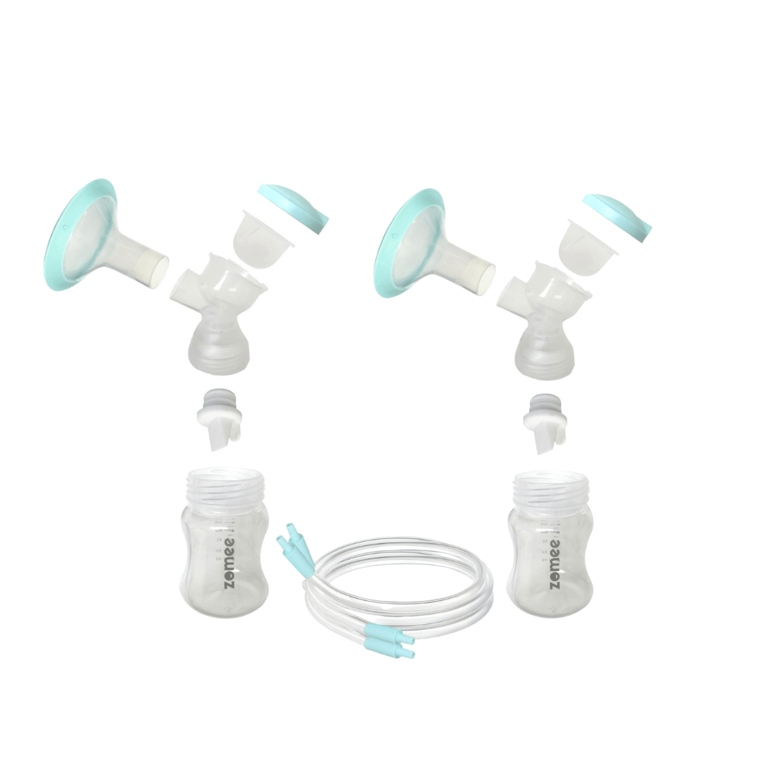 Zomee Z2 Double Pumping Breast Shield Kit (Set of 2) - Essential for Pumping Everywhere