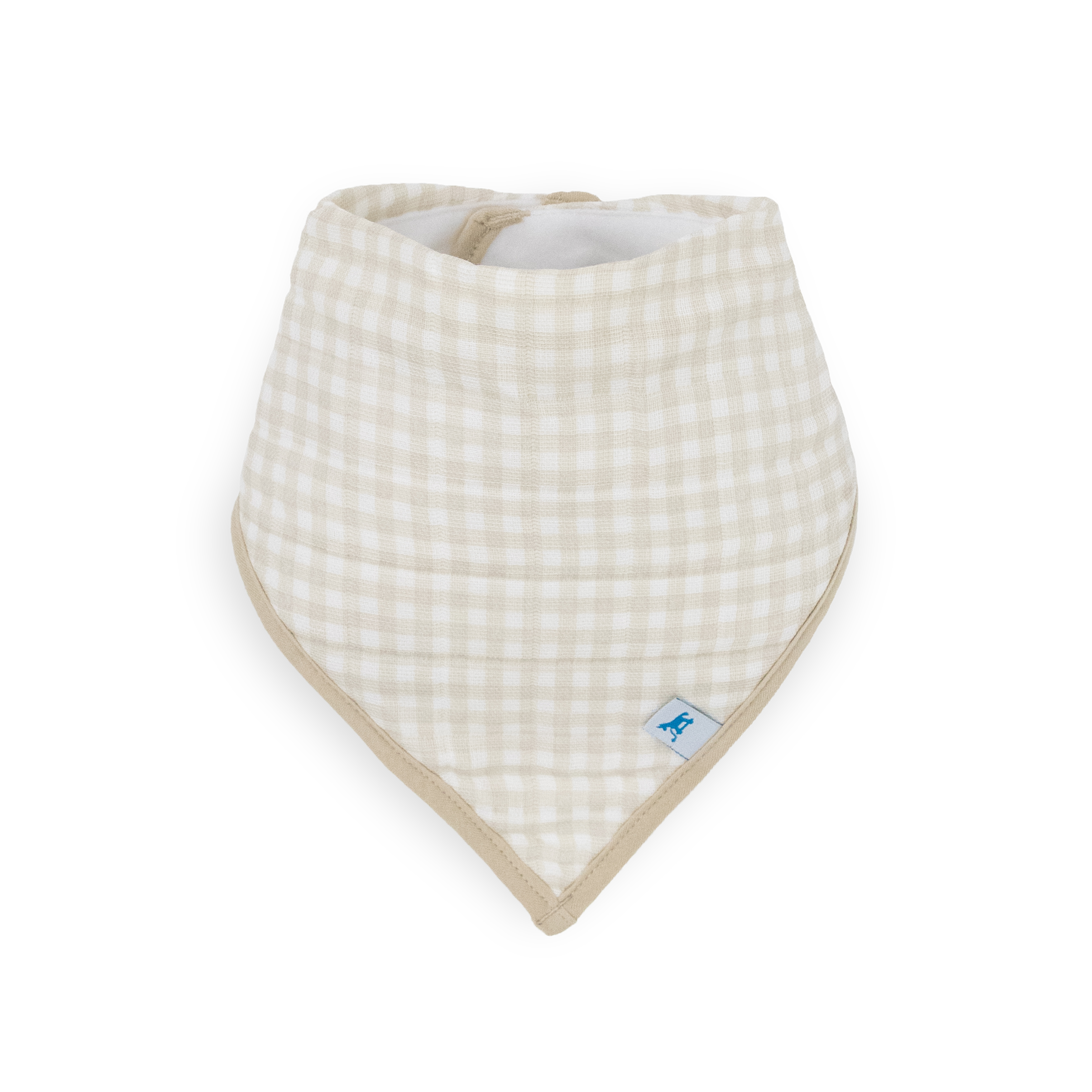Little Unicorn 4-Pack Taupe Cross Cotton Muslin + Fleece Bandana Bib - Ideal for Droolers and Teethers