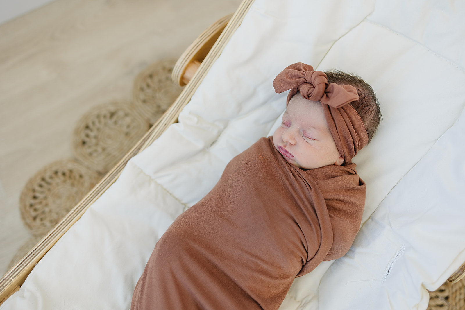 Mebie Baby's Ultra-Soft Rust Bamboo Stretch Swaddle - A Must-Have for Your Little One!
