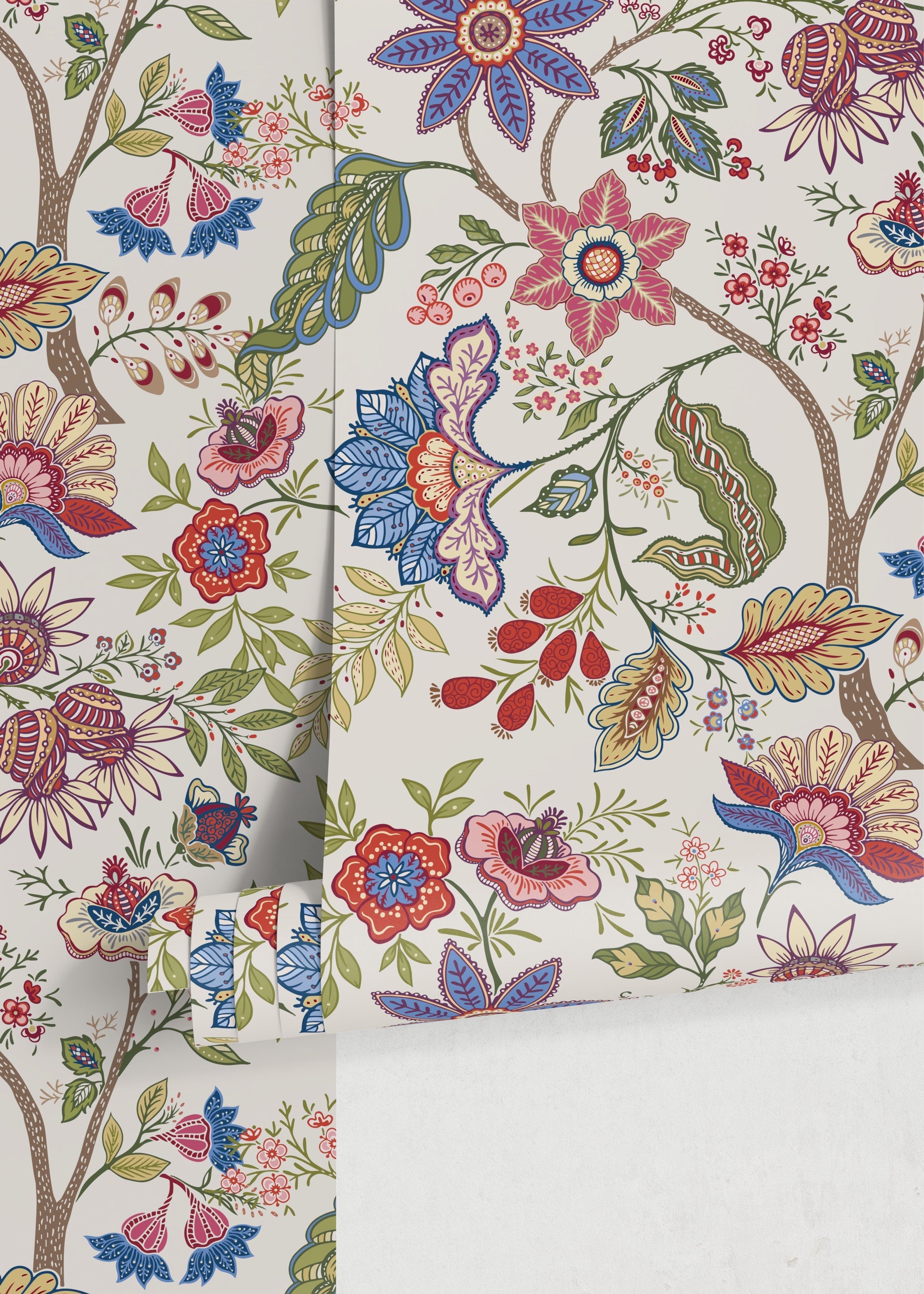 Ondecor Chintz Floral Garden Peel & Stick Wallpaper - Transform Your Room with Style