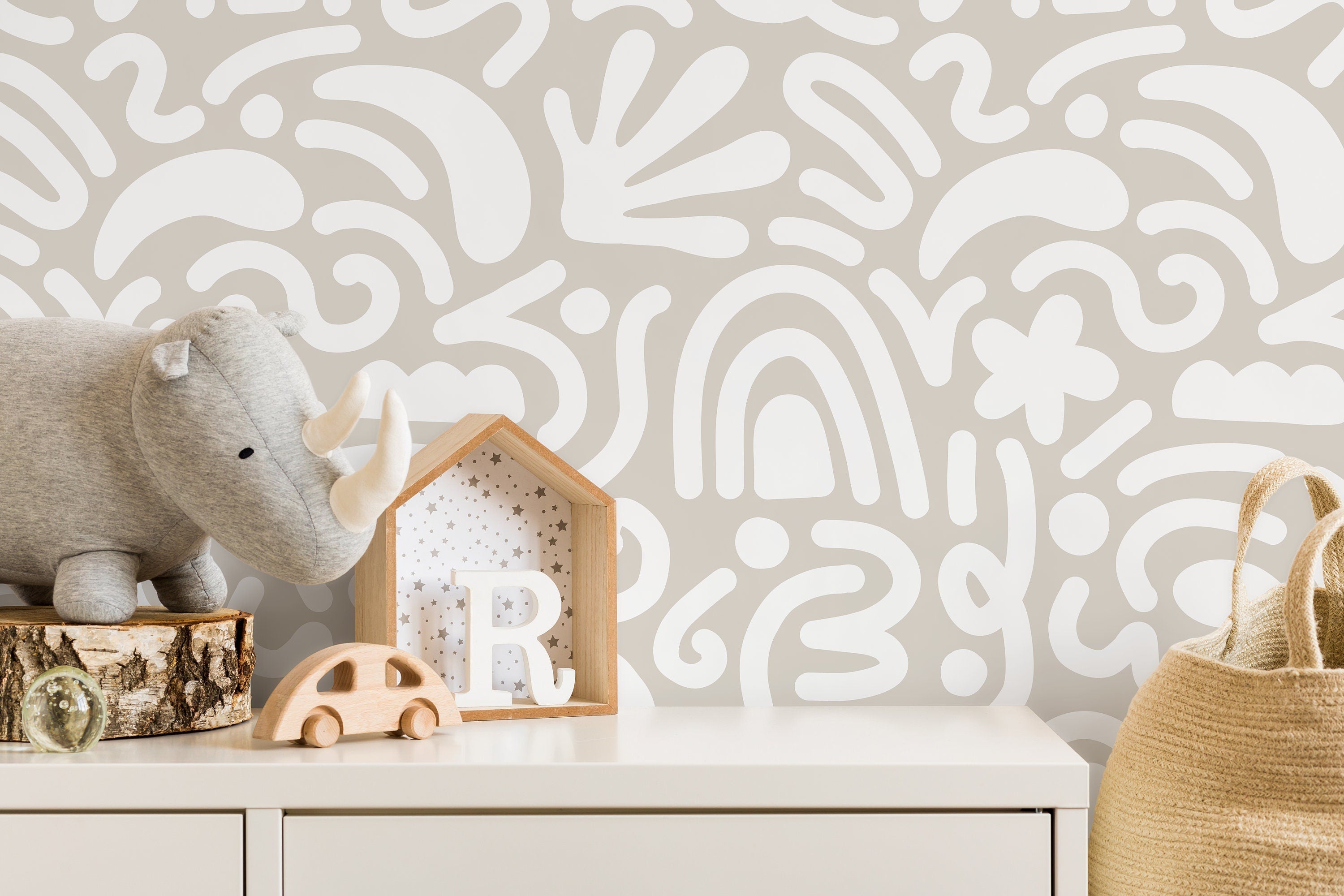 Ondecor Neutral Matisse Style Peel & Stick Removable Wallpaper - Transform Your Room Decor