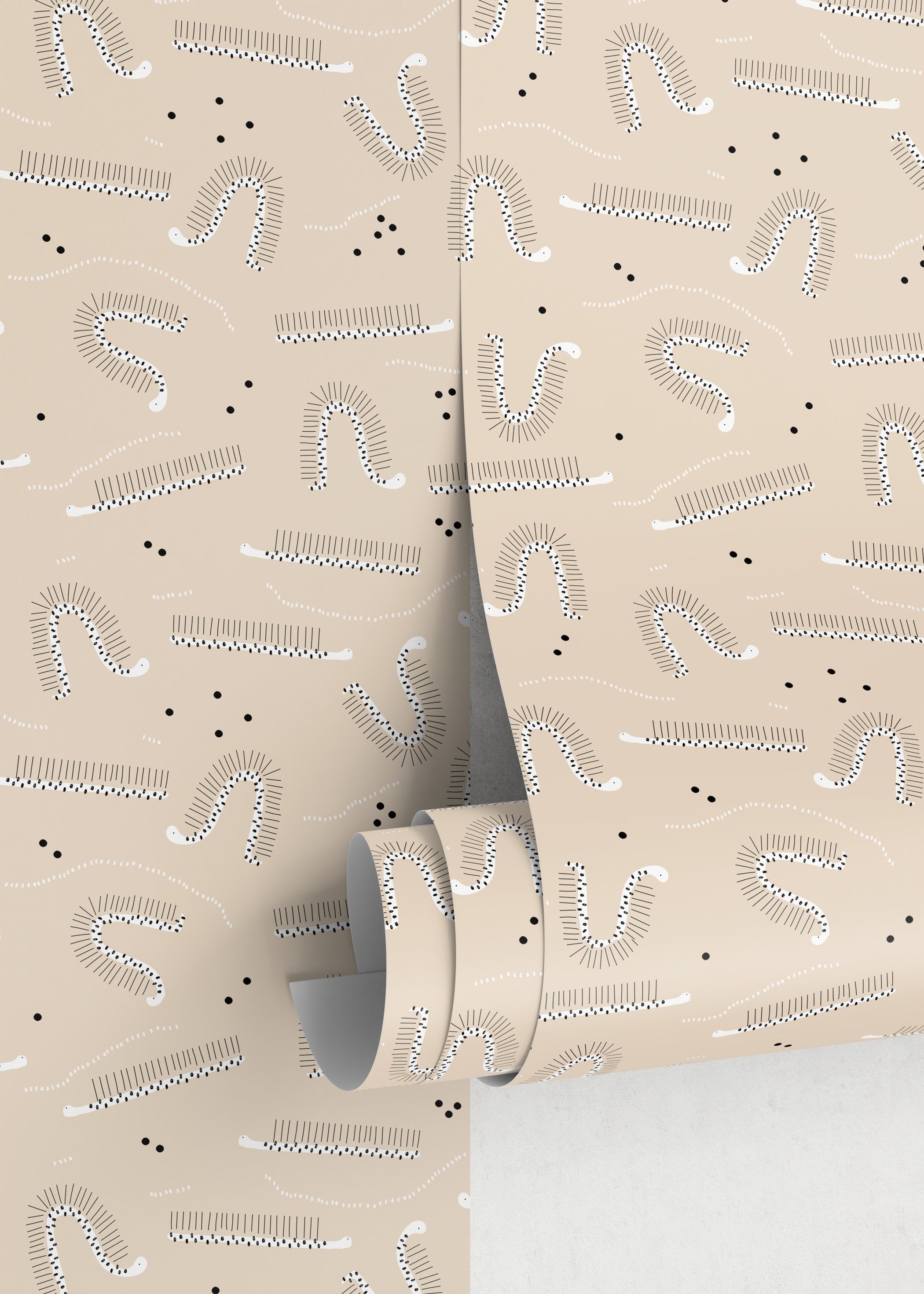 Ondecor Neutral Nursery Peel & Stick Removable Wallpaper - D406: Transform Your Nursery with Style