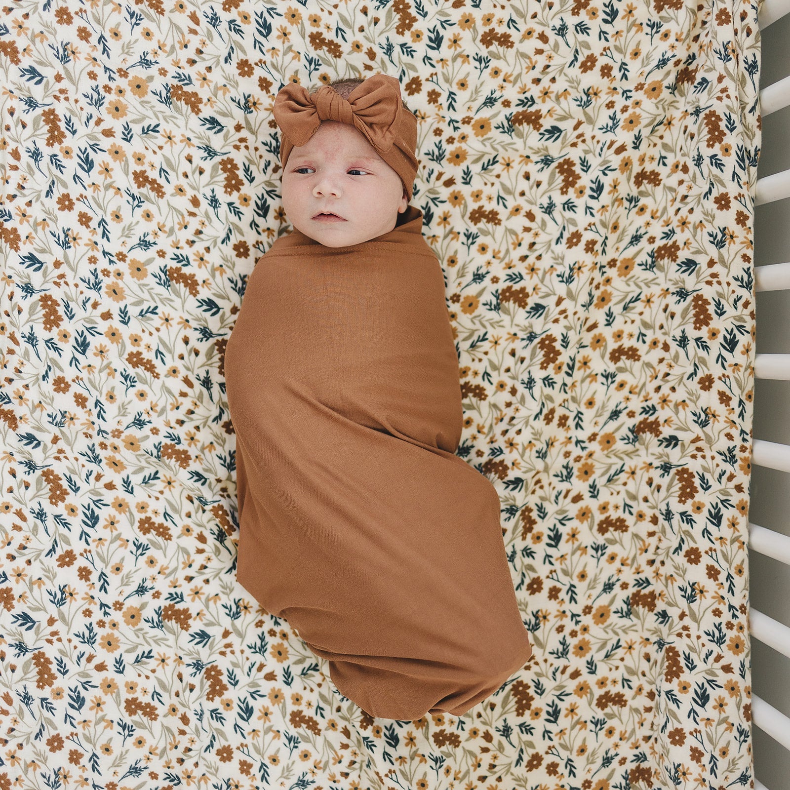 Mebie Baby's Ultra-Soft Rust Bamboo Stretch Swaddle - A Must-Have for Your Little One!
