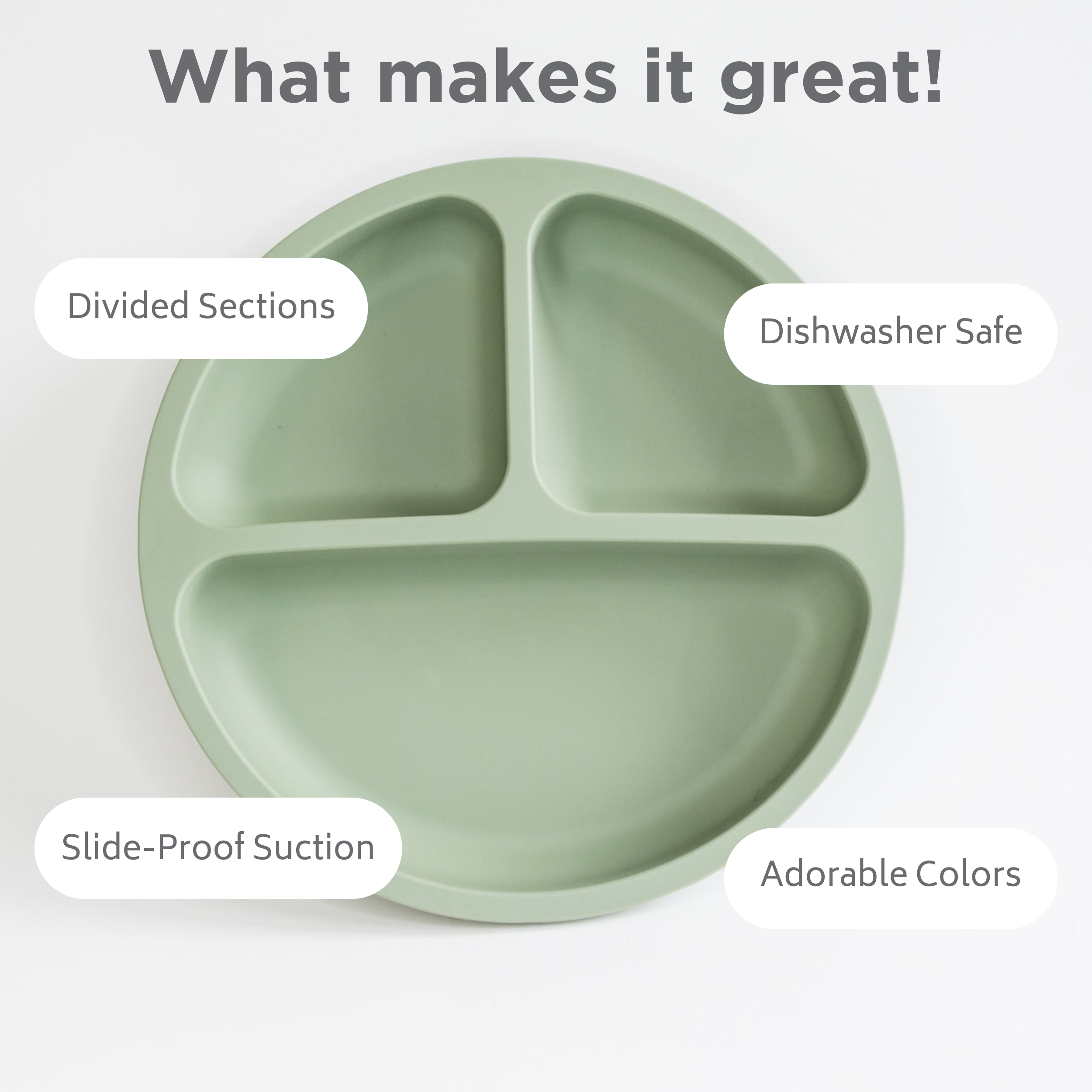 Babeehive Goods Silicone Suction Plate - No More Messy Mealtimes!