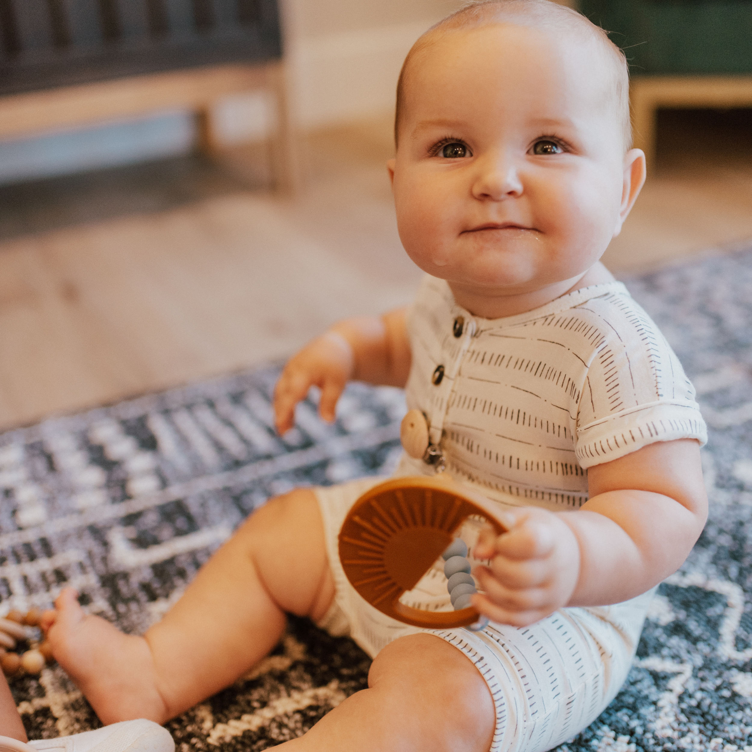 Babeehive Goods Light Rose Sunburst Teething Toy - A Teething Delight for Your Little One