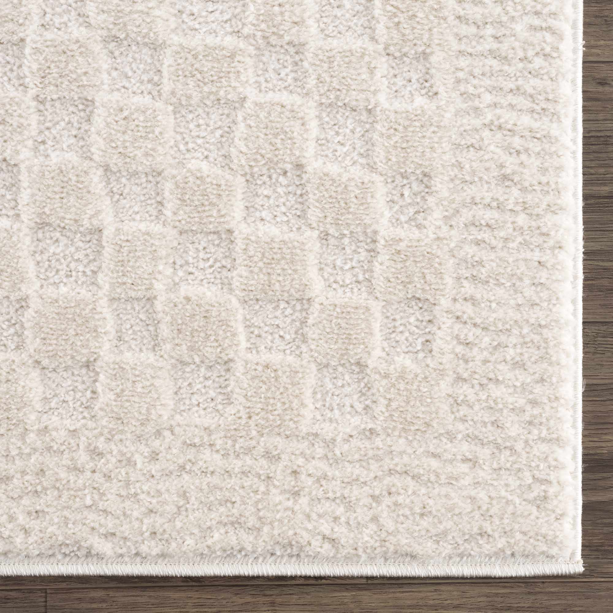 Luxurious Hauteloom Leryn Ivory Checkered Area Rug - Transform Your Space