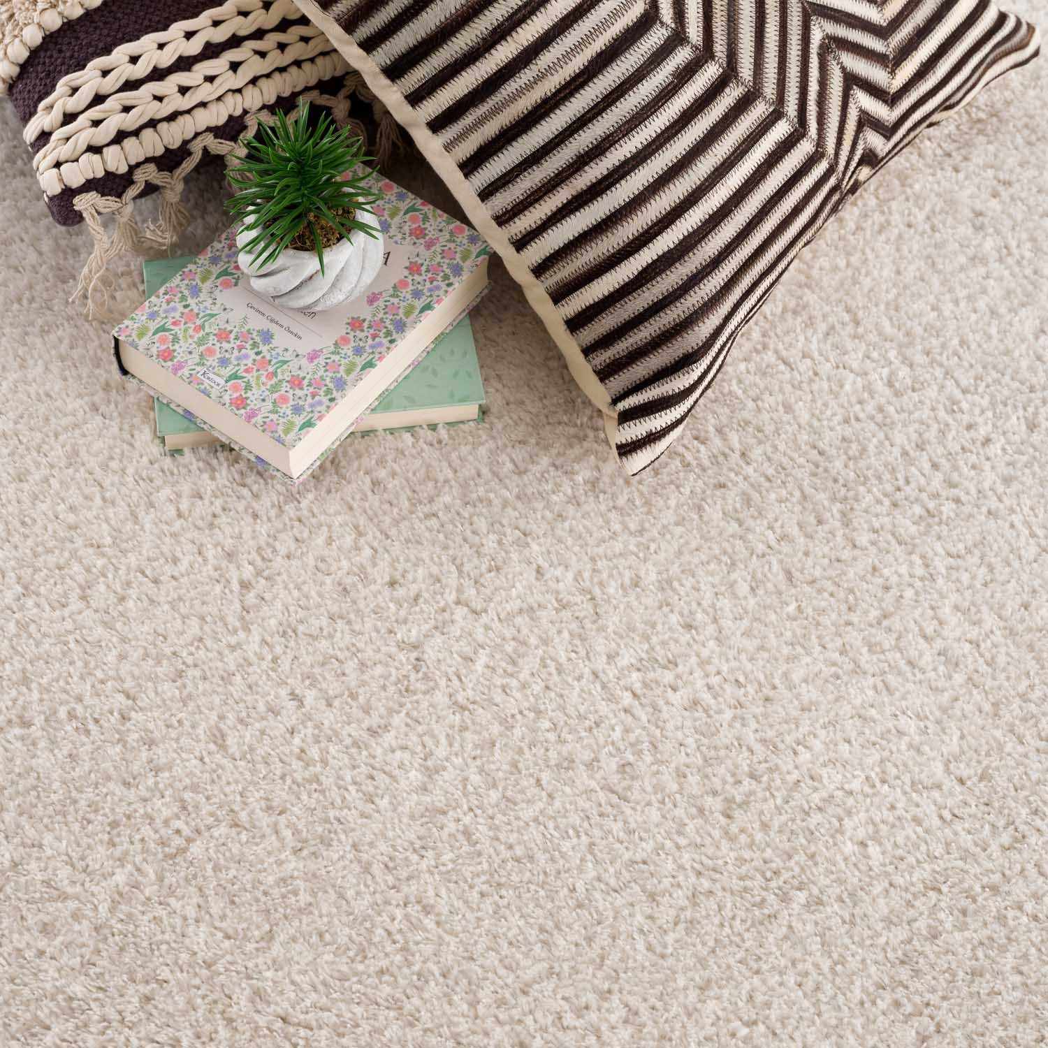 Indulge in Luxury: Hauteloom Heavenly Solid Beige Plush Rug