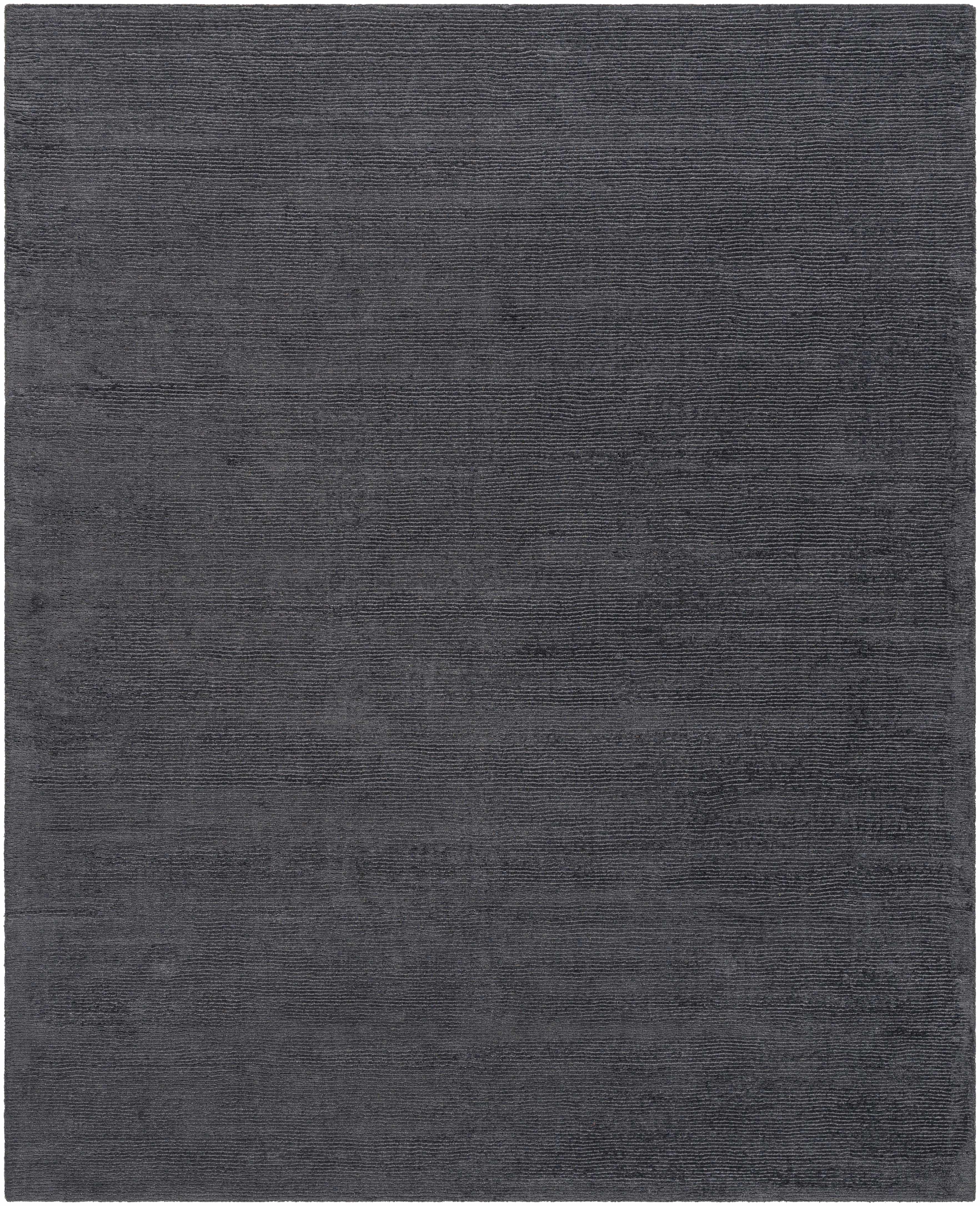 Hauteloom Brockton Solid Wool Charcoal Luxury Area Rug