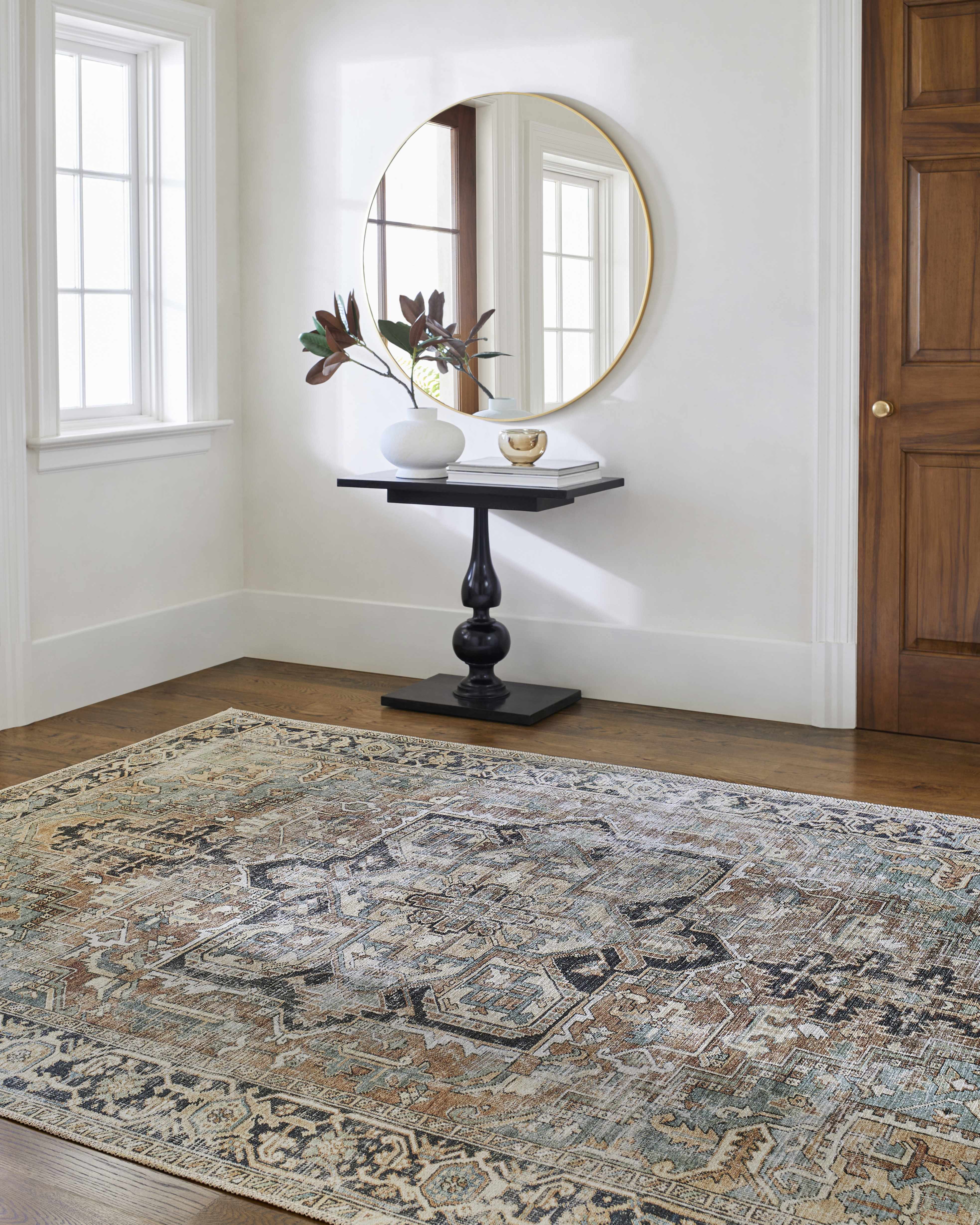 Hauteloom Green Nisa Vintage Washable Area Rug - A Timeless and Practical Addition to Your Space