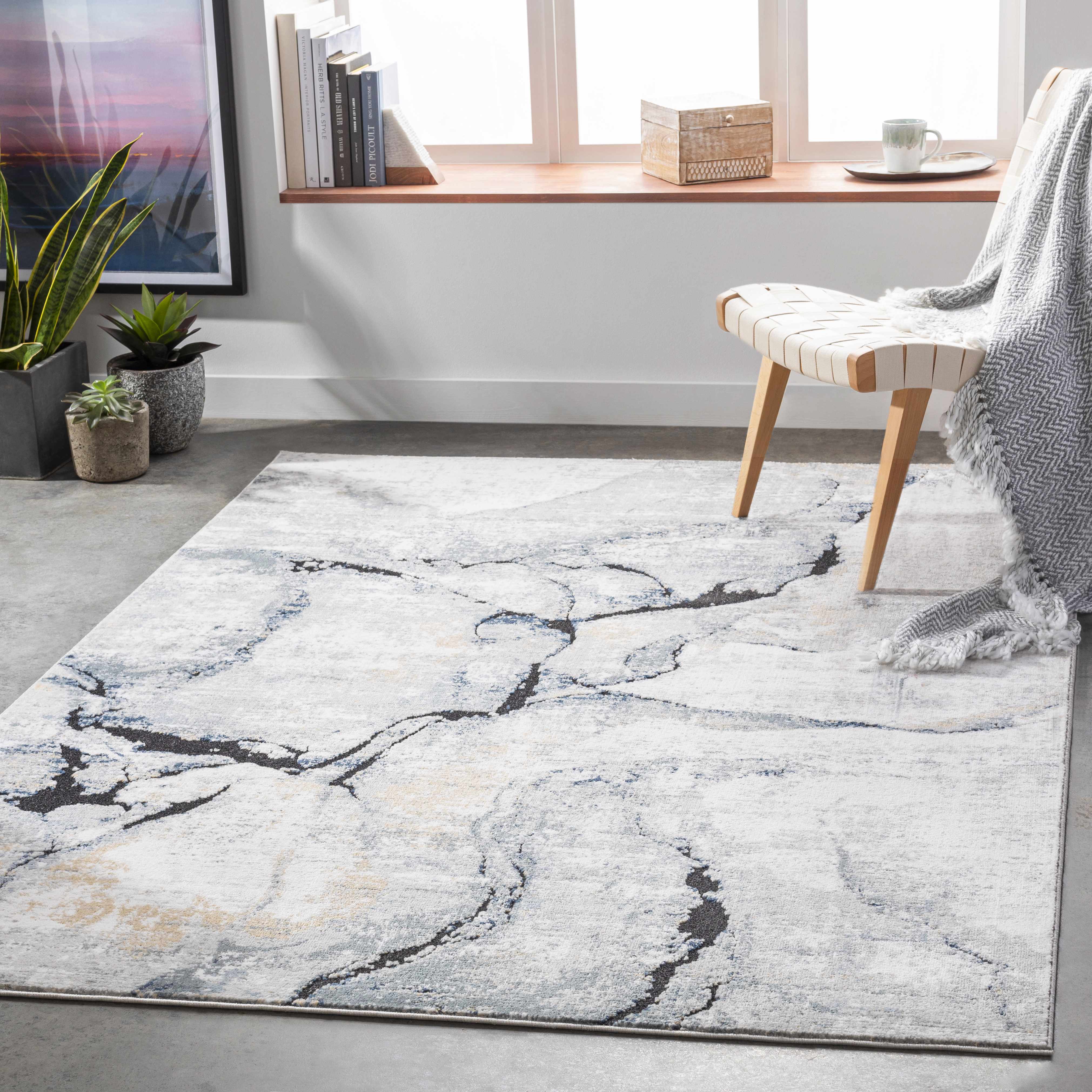 Hauteloom Fremantle Gray Marble Rug - Transform Your Space