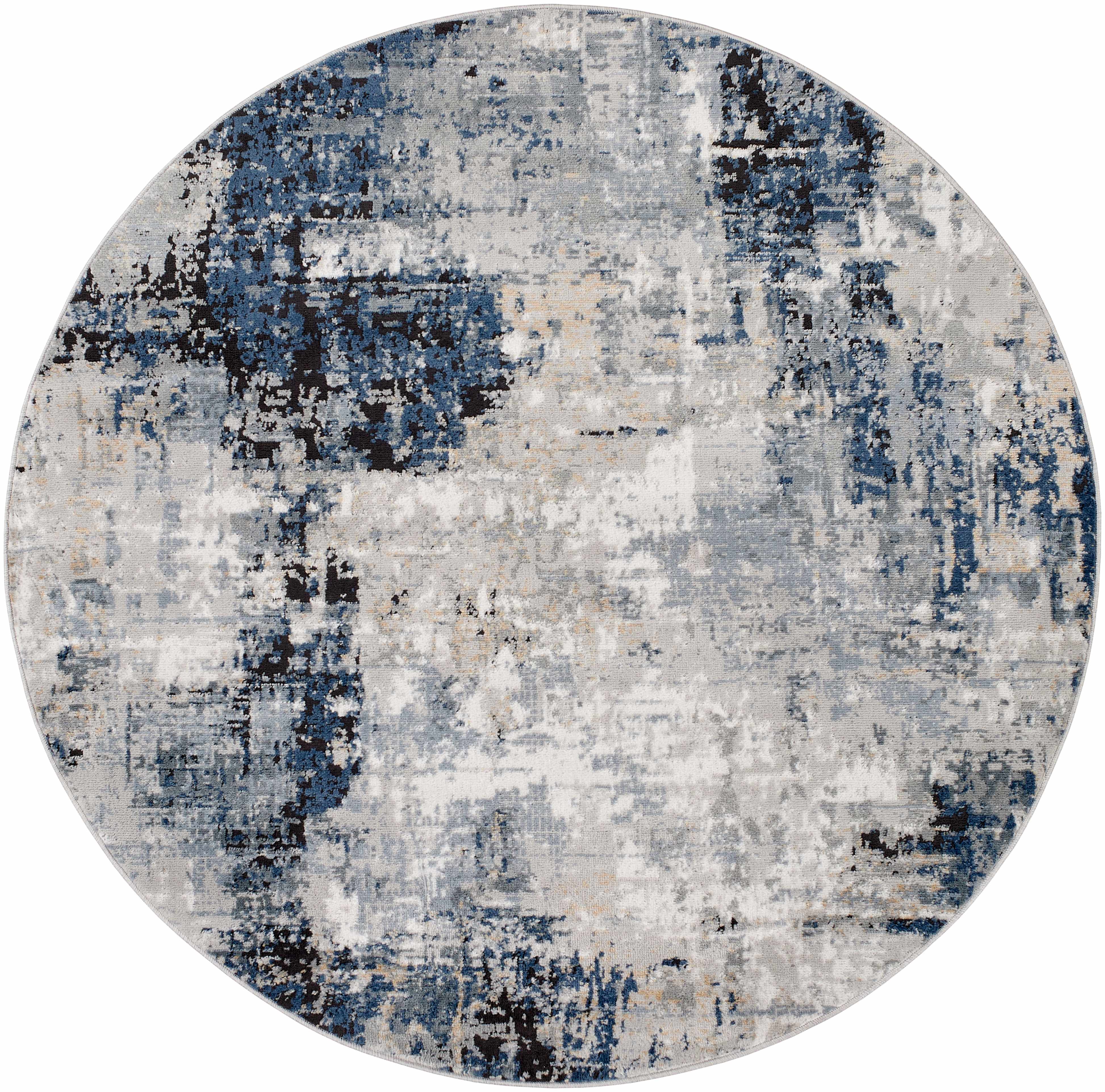 Exquisite Hauteloom Campsall Gray&Blue Abstract Area Rug