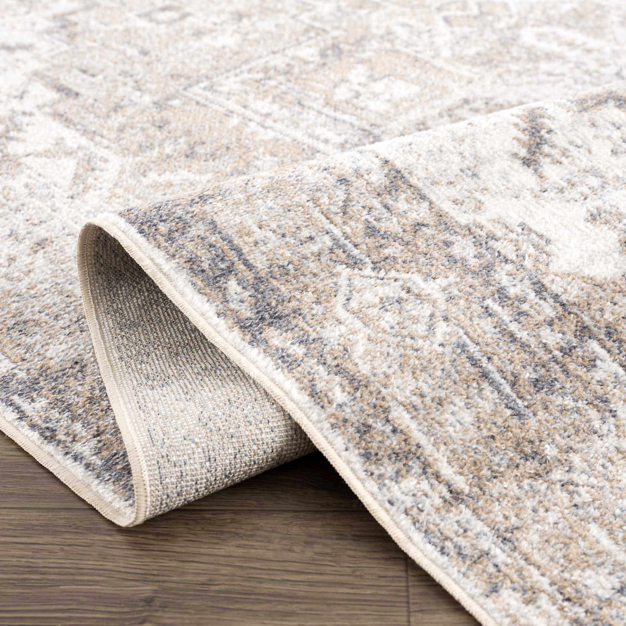 Hauteloom Hera Brown & Cream Luxury Washable Area Rug