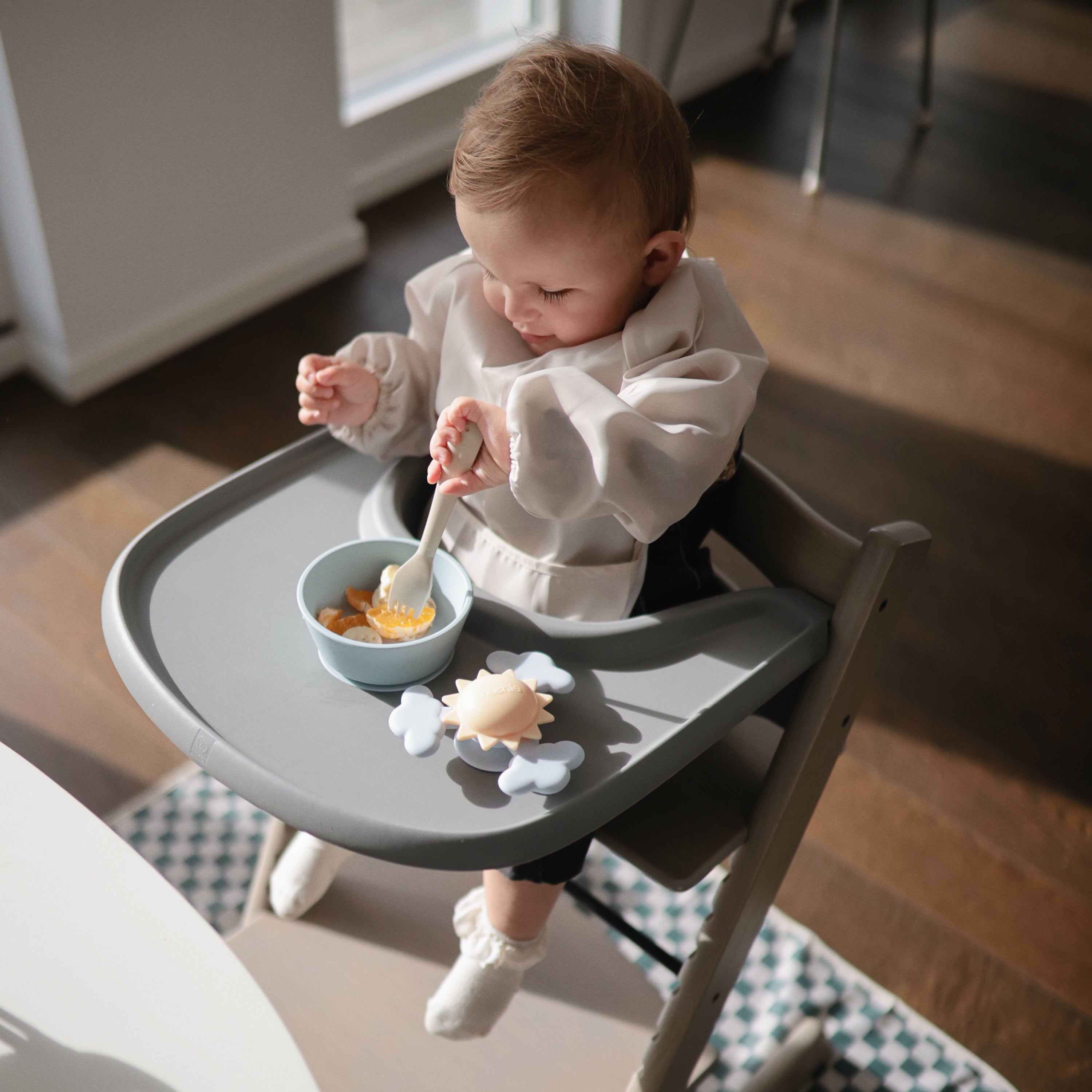 Messy Moments Made Easy: Mushie Long Sleeve Bib