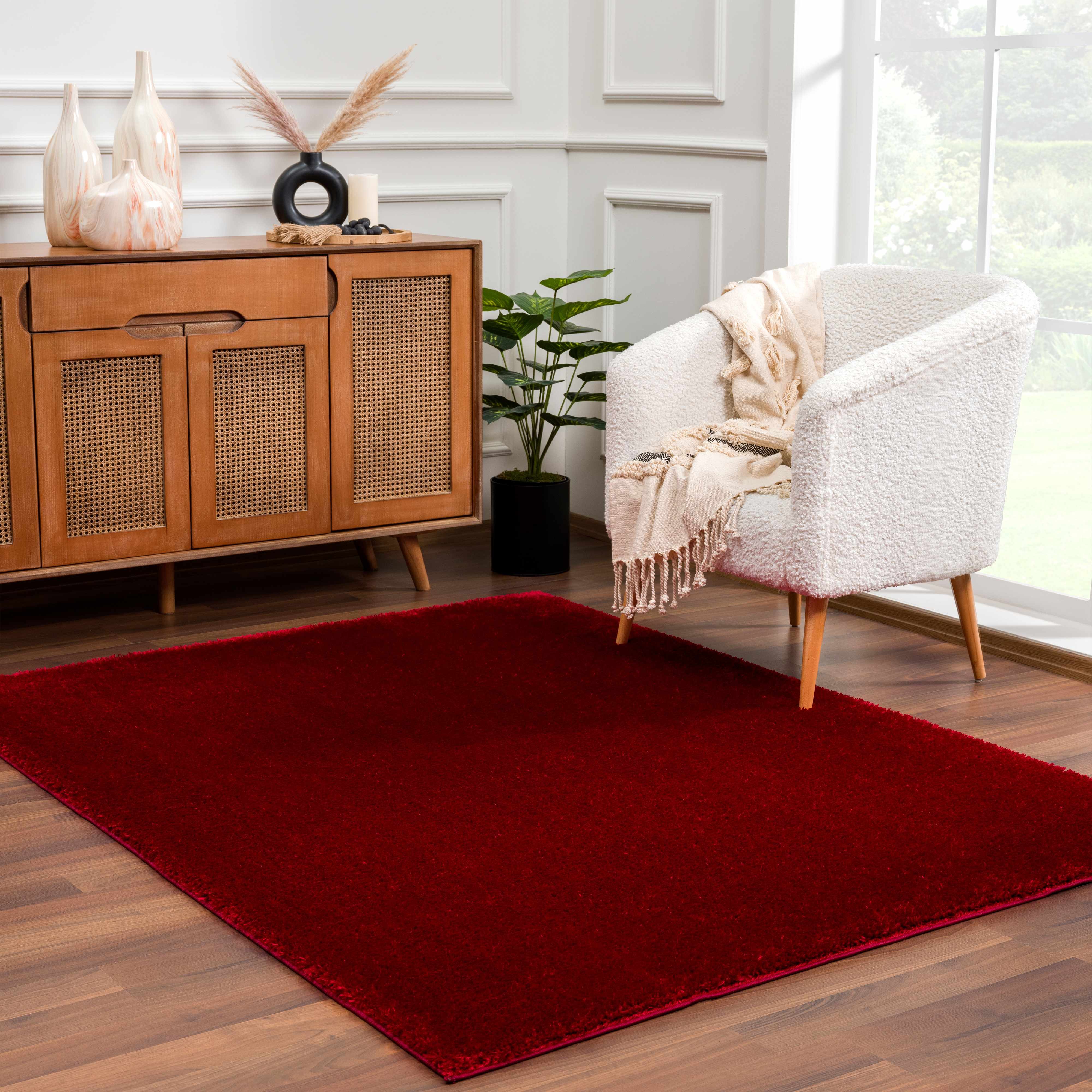 Luxurious Hauteloom Heavenly Red Plush Rug - Transform Your Space