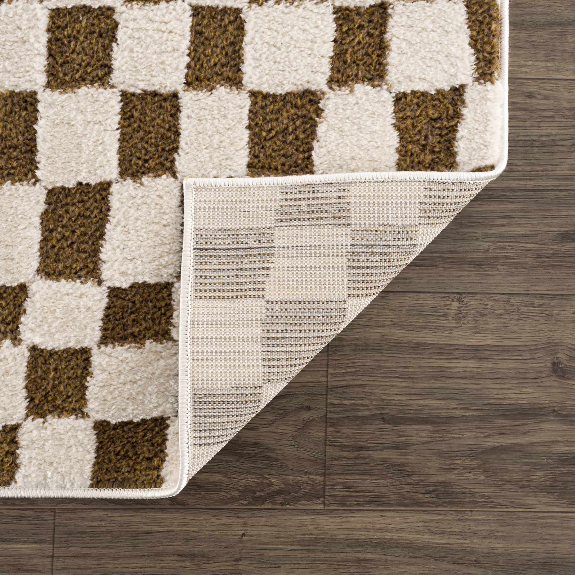 Exquisite Hauteloom Lajos Brown Checkered Area Rug