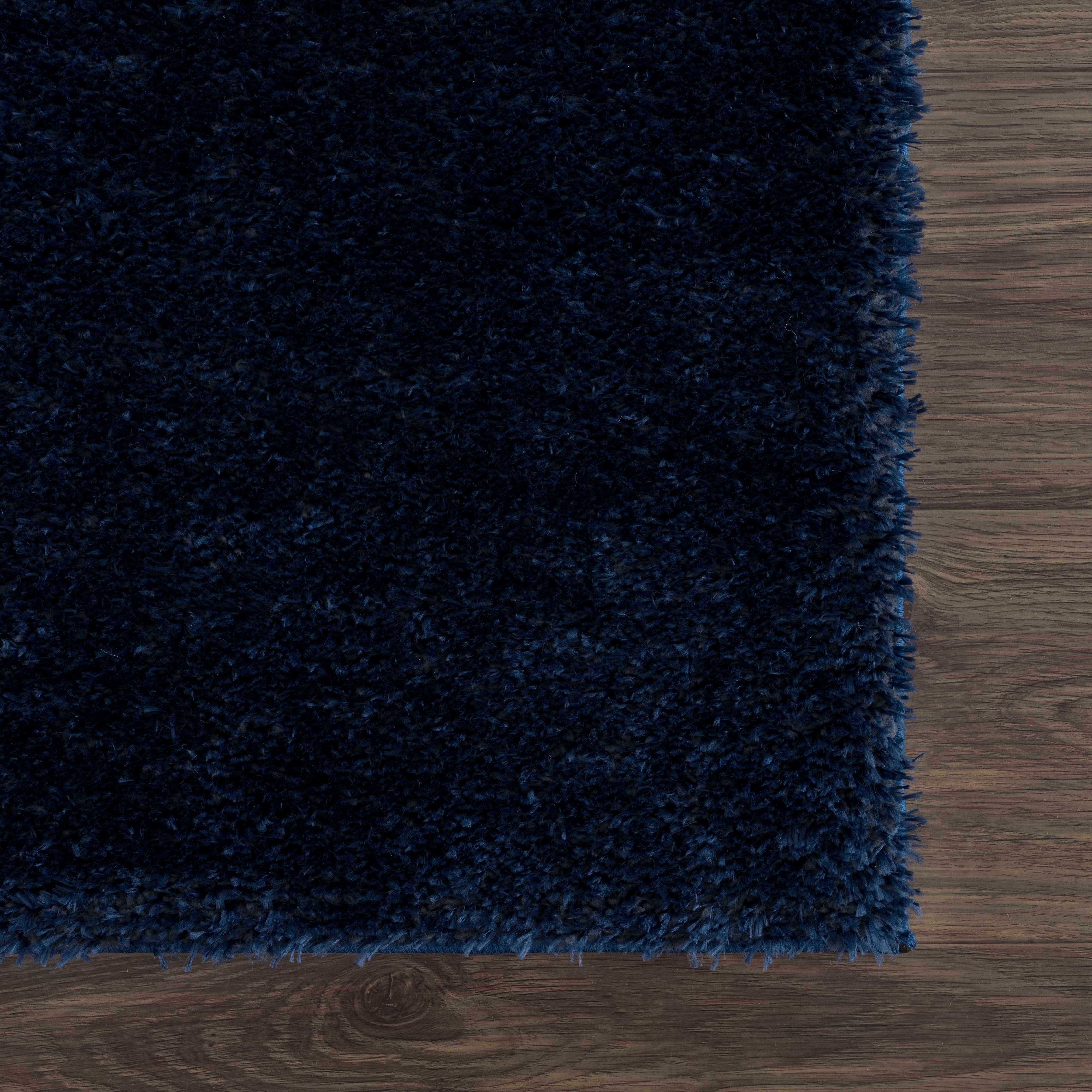 Luxurious Navy Plush Rug - Hauteloom Heavenly