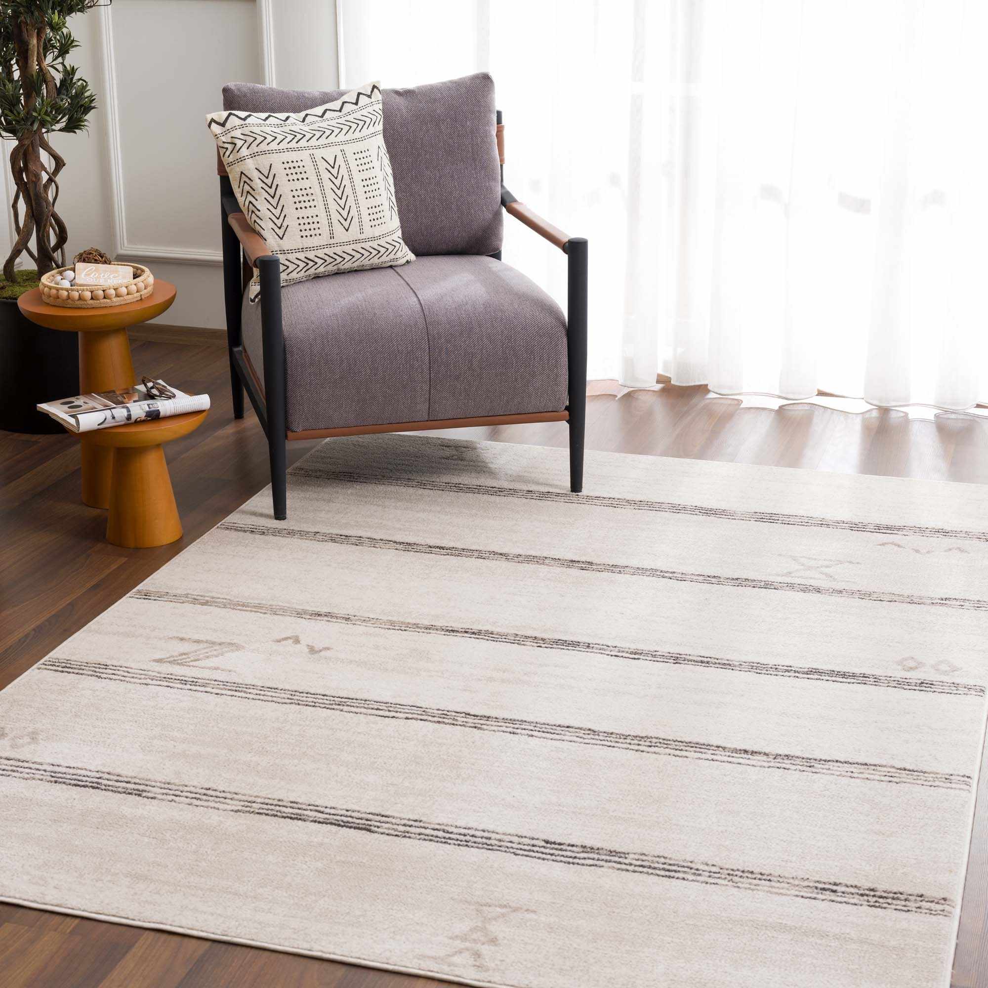 Hauteloom Deja Cream & Charcoal Area Rug - Transform Your Space