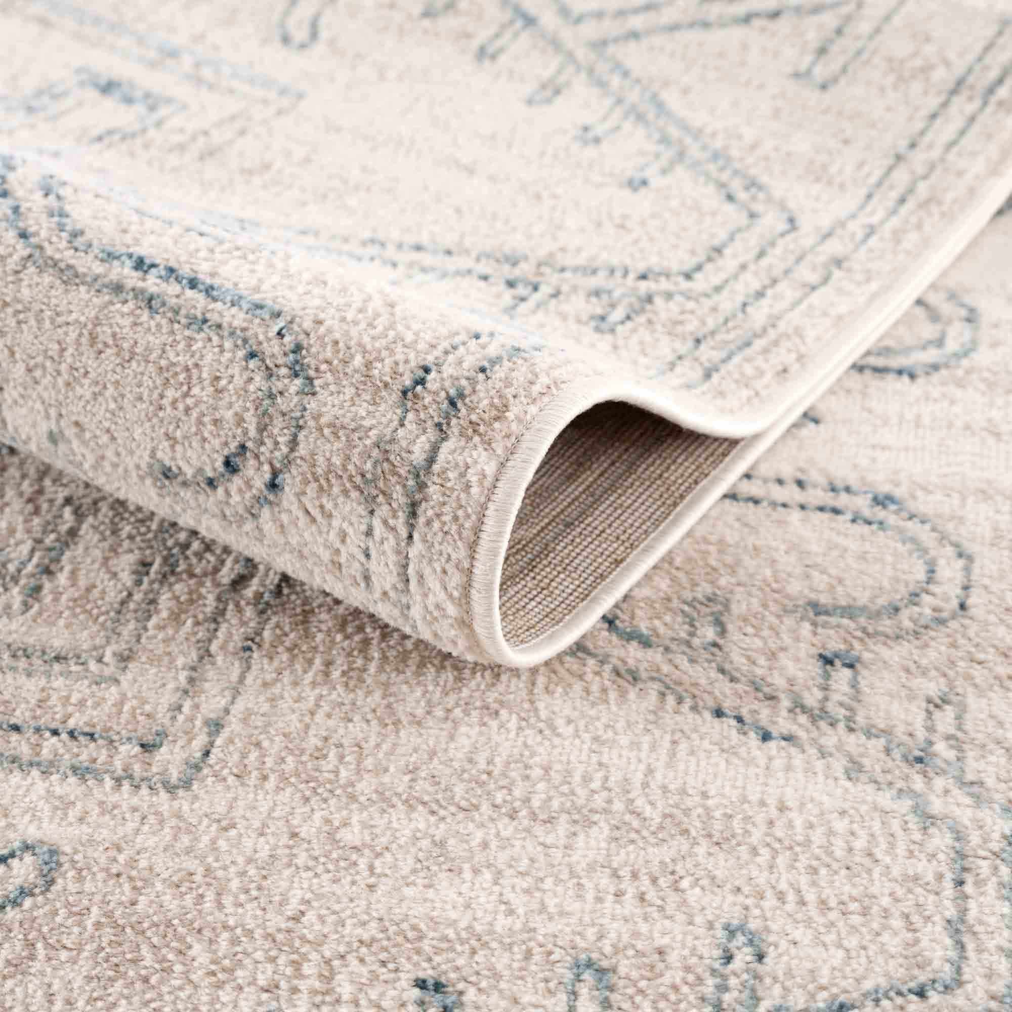 Indulge in Style with Hauteloom Divya Cream & Silver Blue Area Rug
