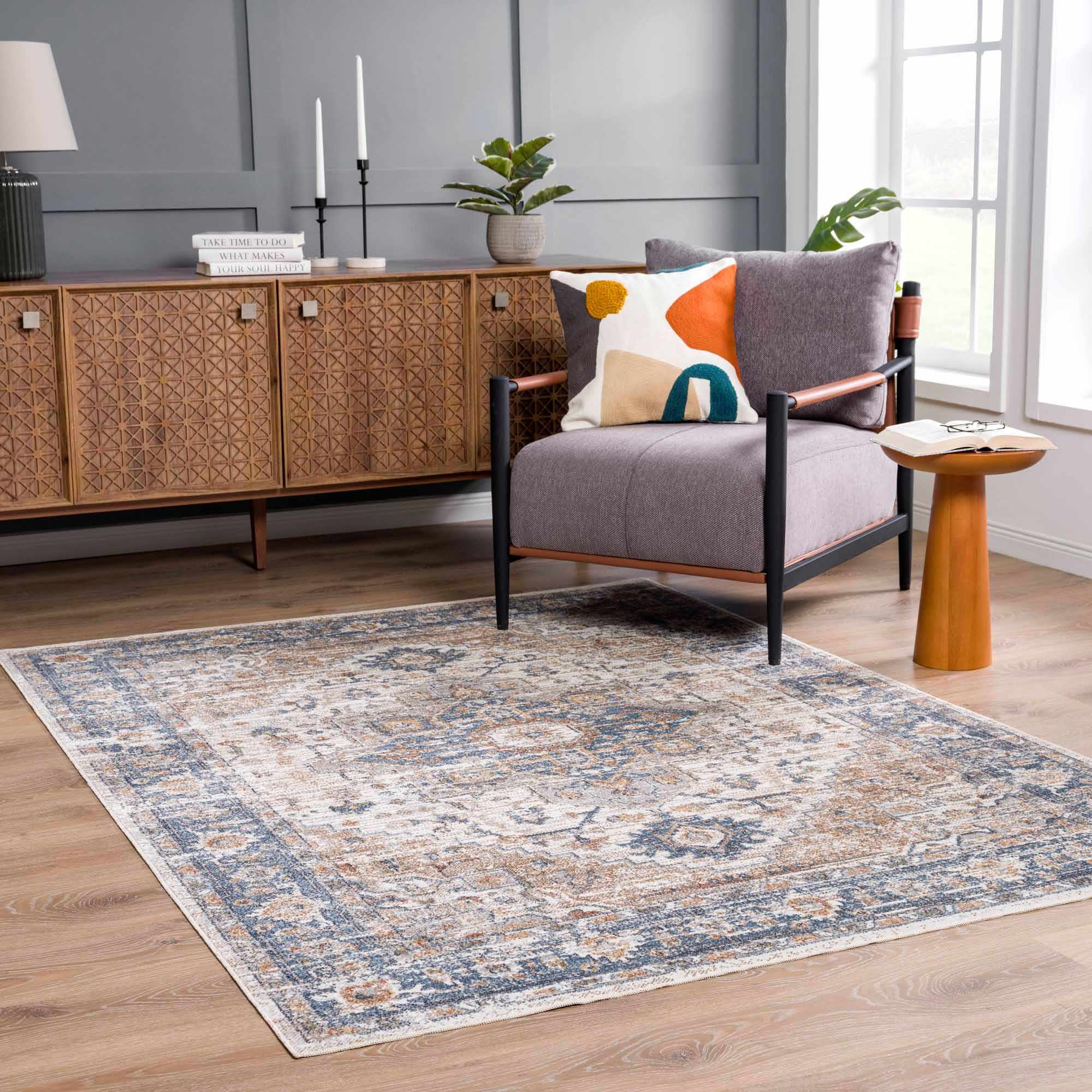 Hauteloom Ezri Cream - A Must - Have Washable Area Rug