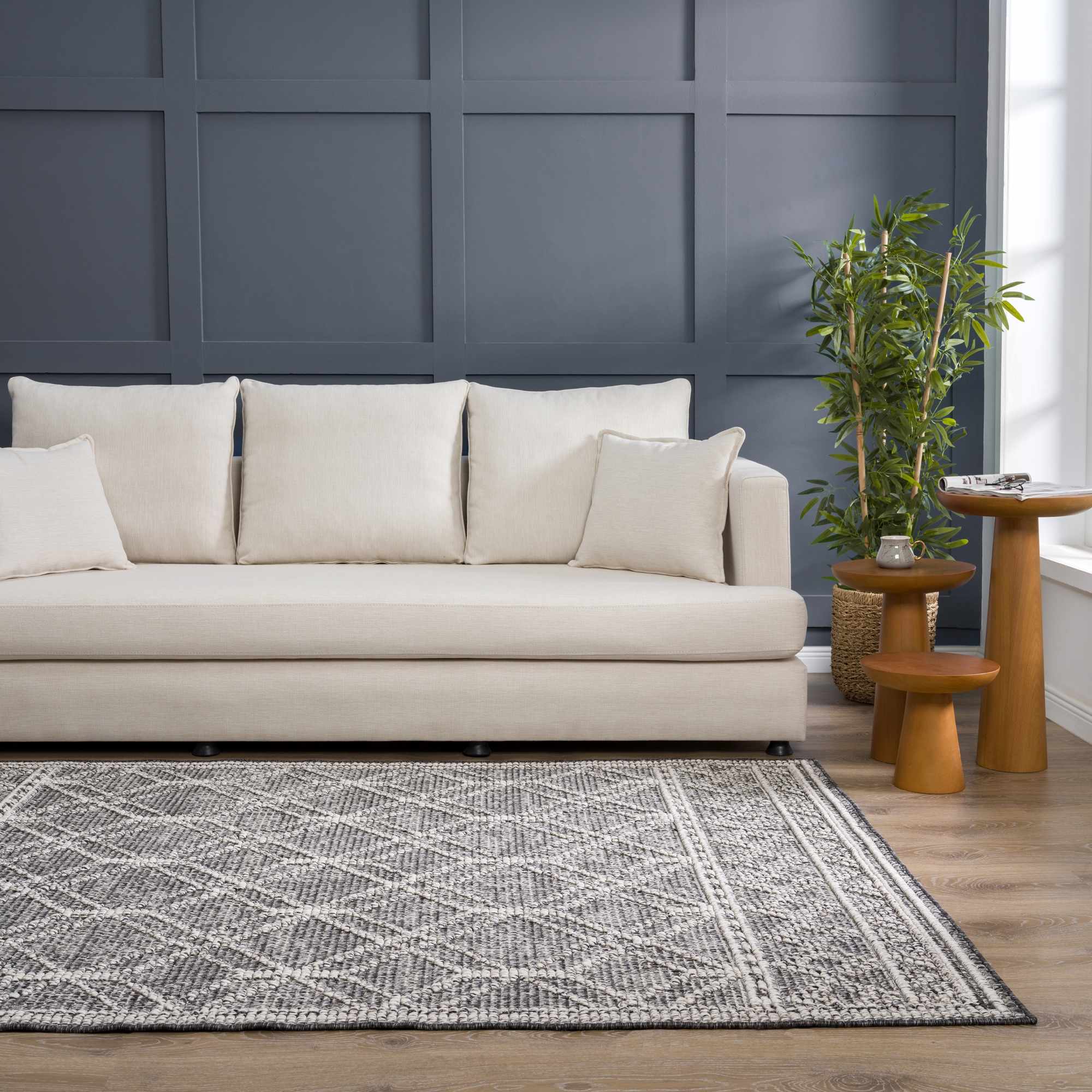 Elegant Hauteloom Diah Black & Bone Area Rug