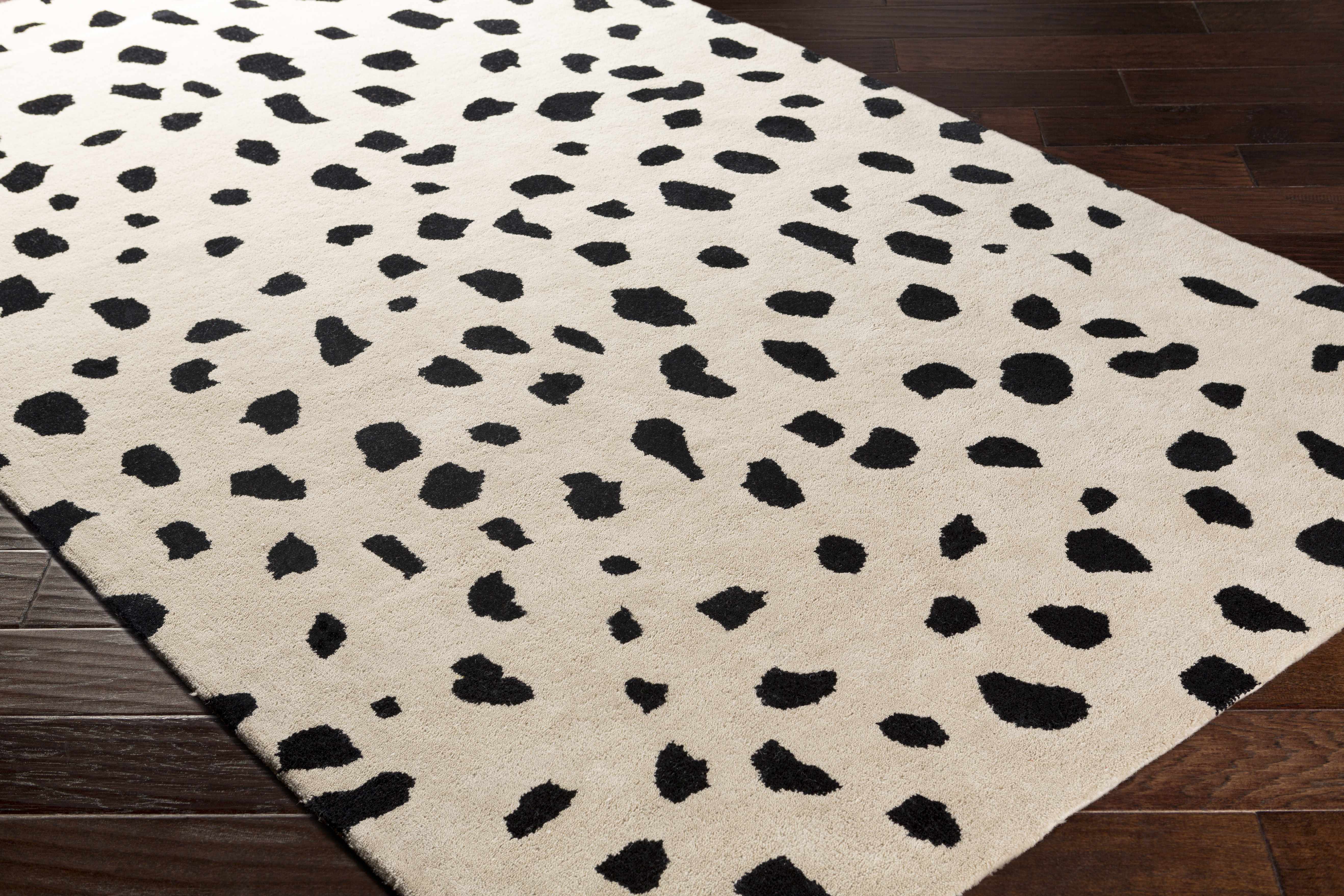 Luxurious Hauteloom Guiseley Dalmatian-Inspired Wool Area Rug
