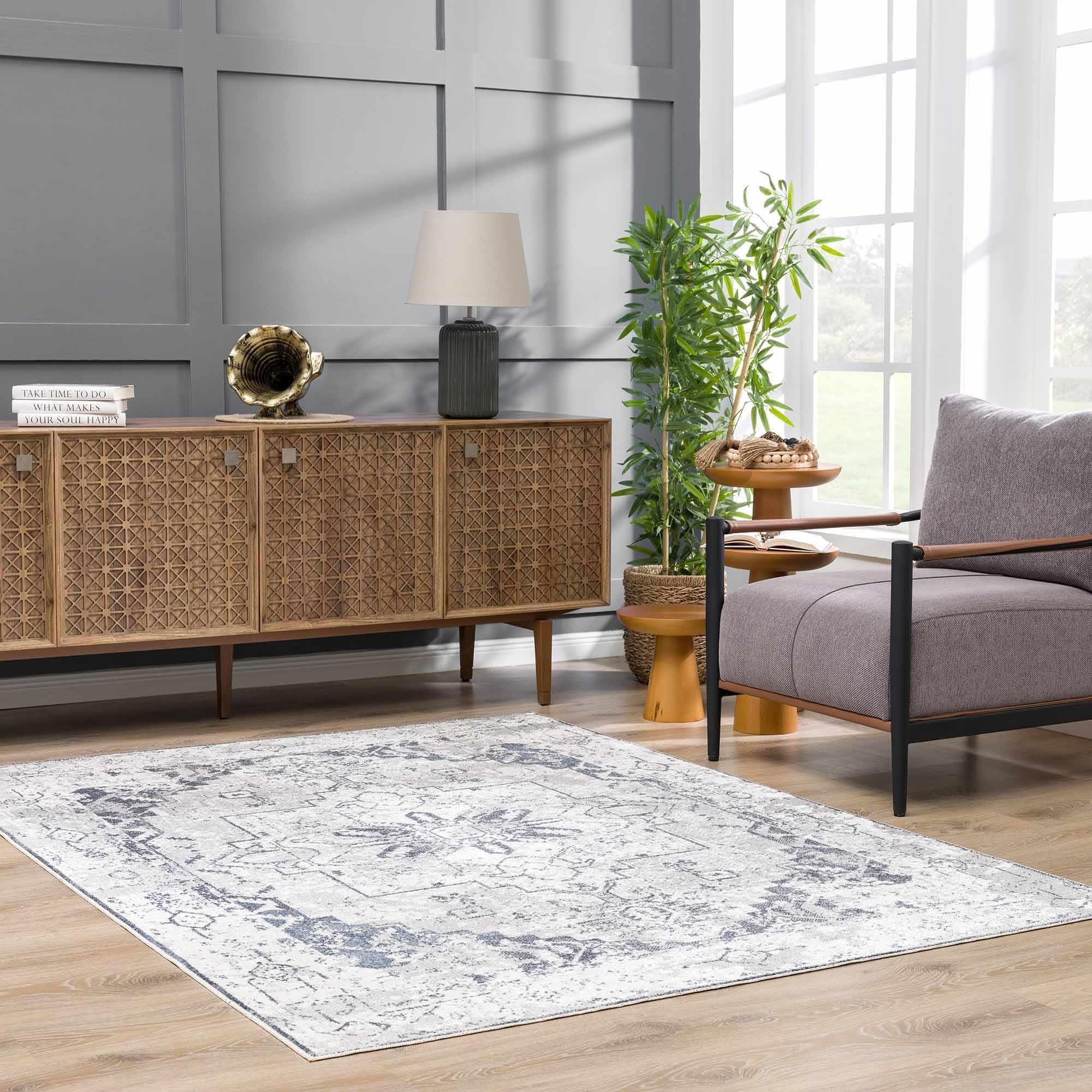 Luxurious Ivory Hera Washable Area Rug - Transform Your Space