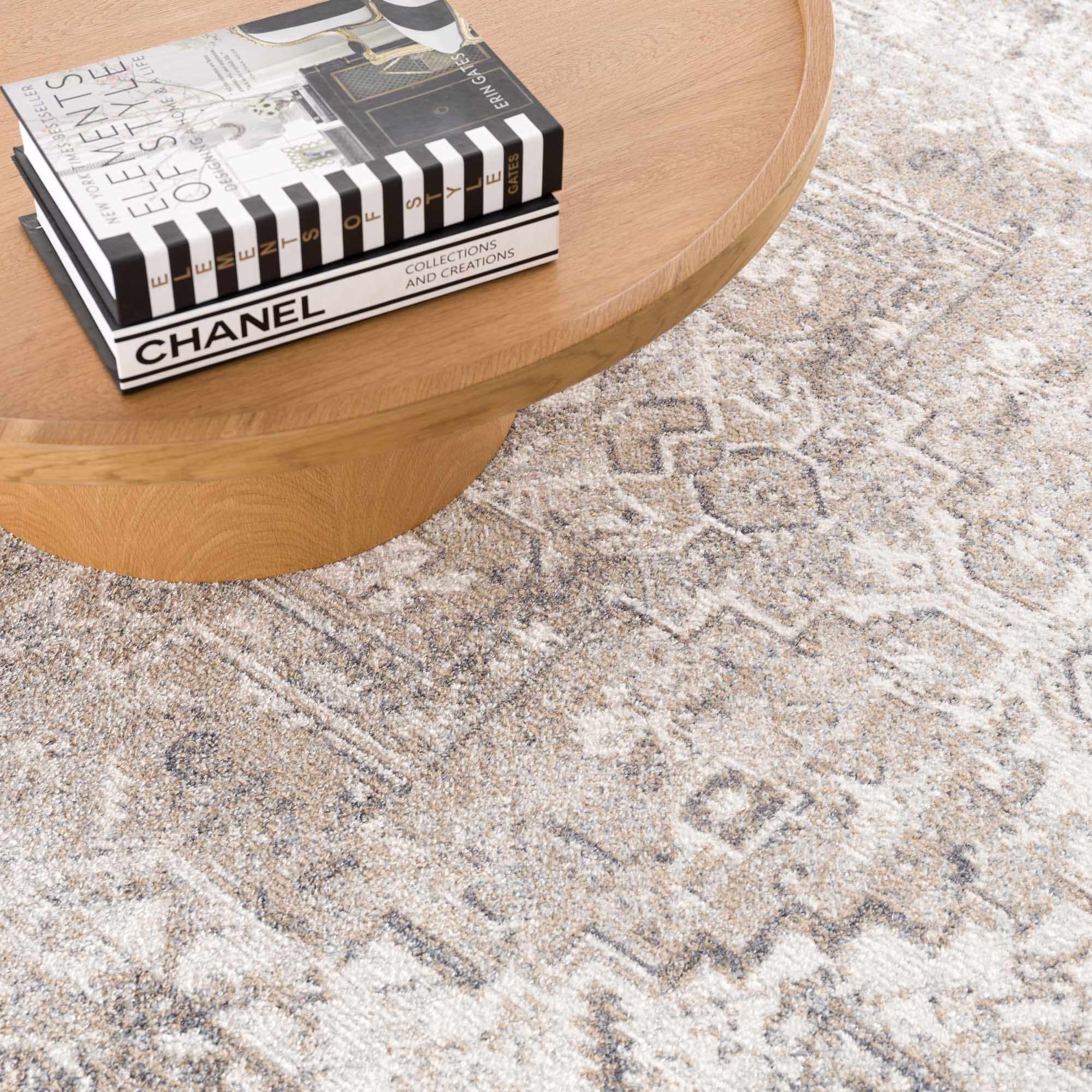 Hauteloom Hera Brown & Cream Luxury Washable Area Rug