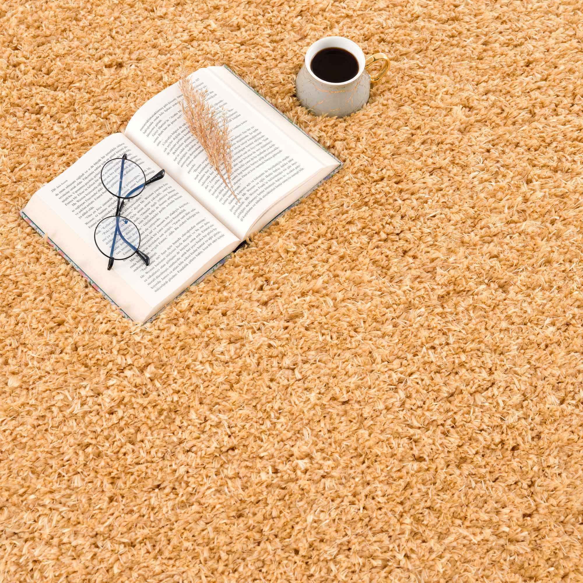 Gorgeous Gold Shag Rug - Washable Luxury from Hauteloom's Faina Collection