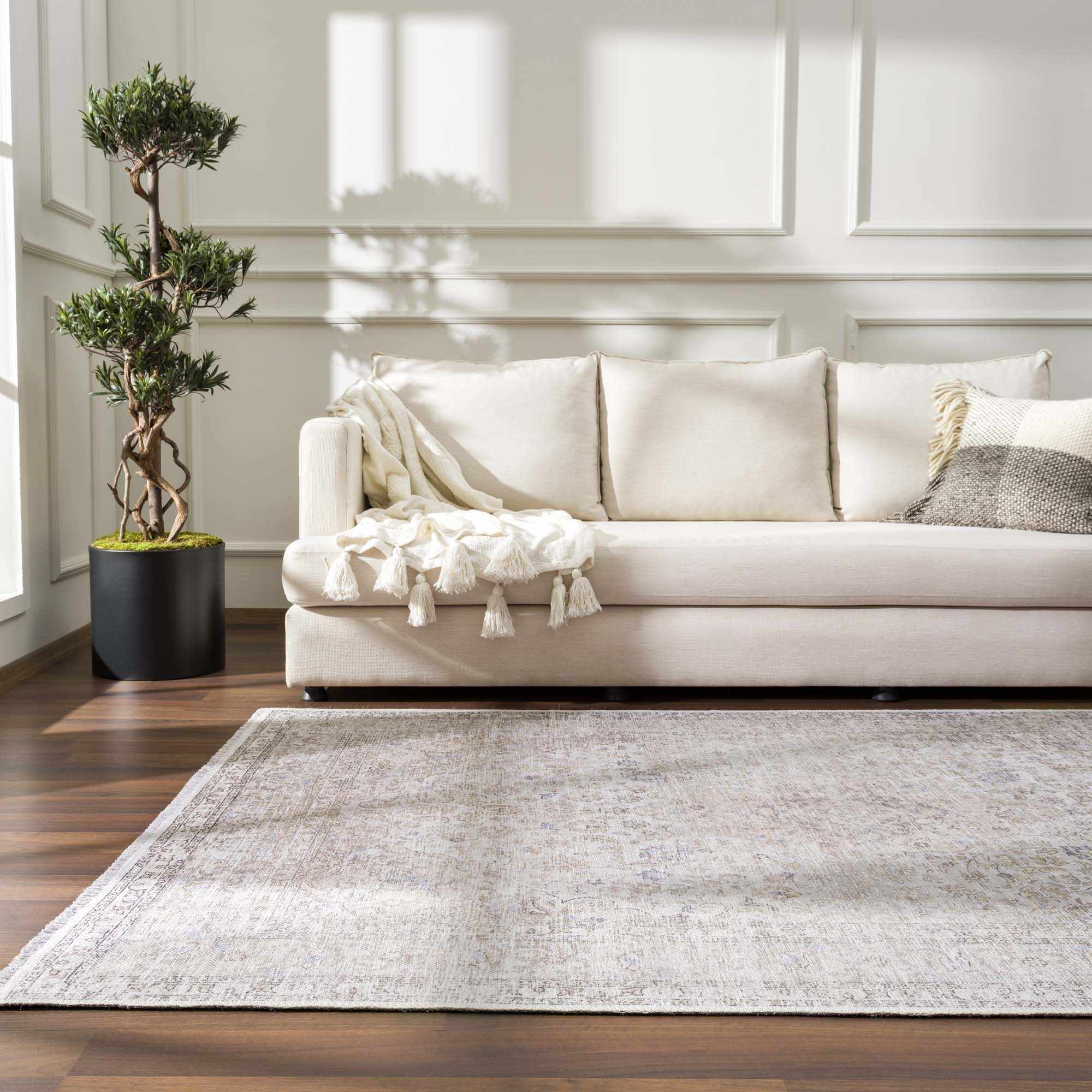 Hauteloom Cream Holi-2301 Washable Area Rug - The Perfect Choice for Your Home