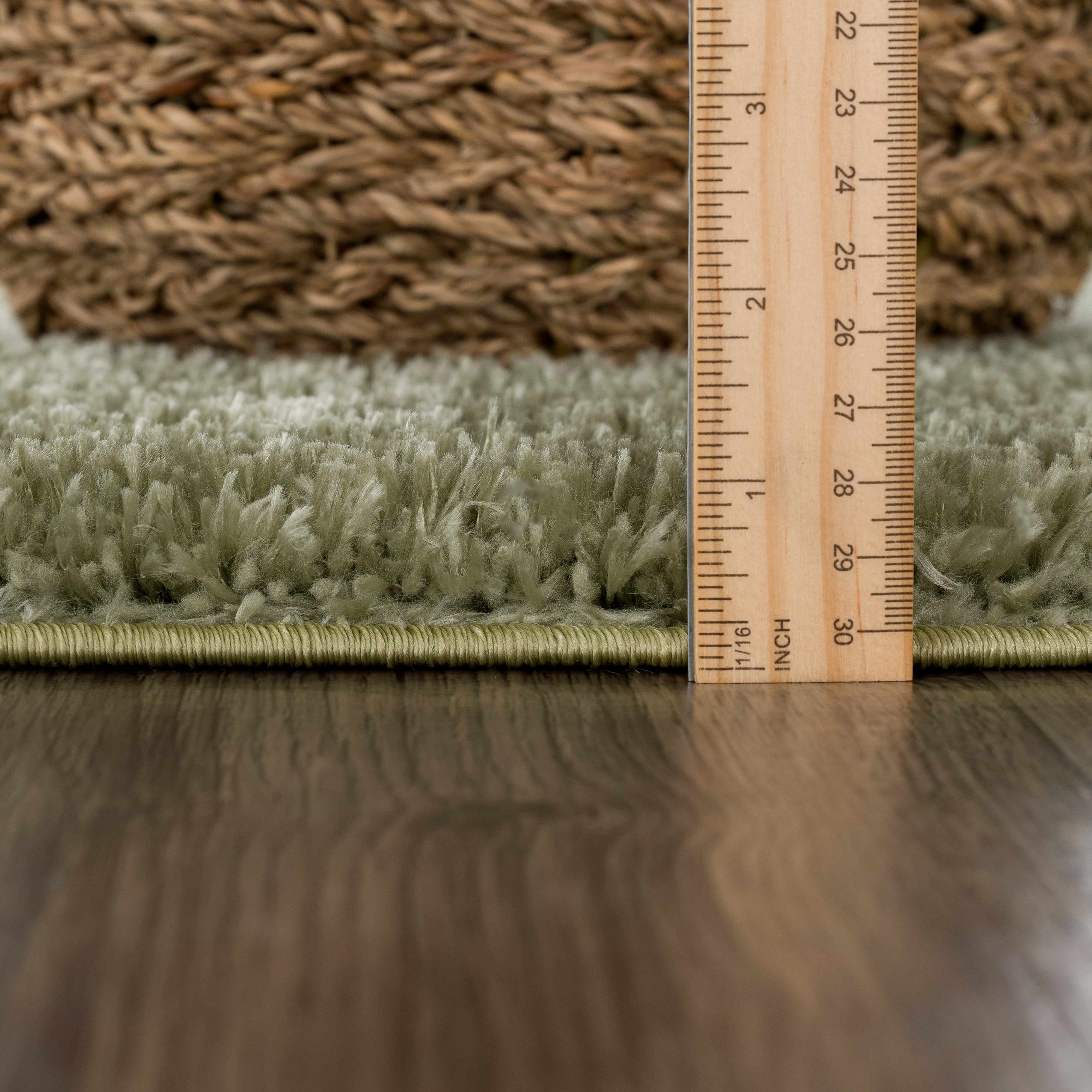 Indulge in Luxury with Hauteloom Heavenly Solid Green Plush Rug